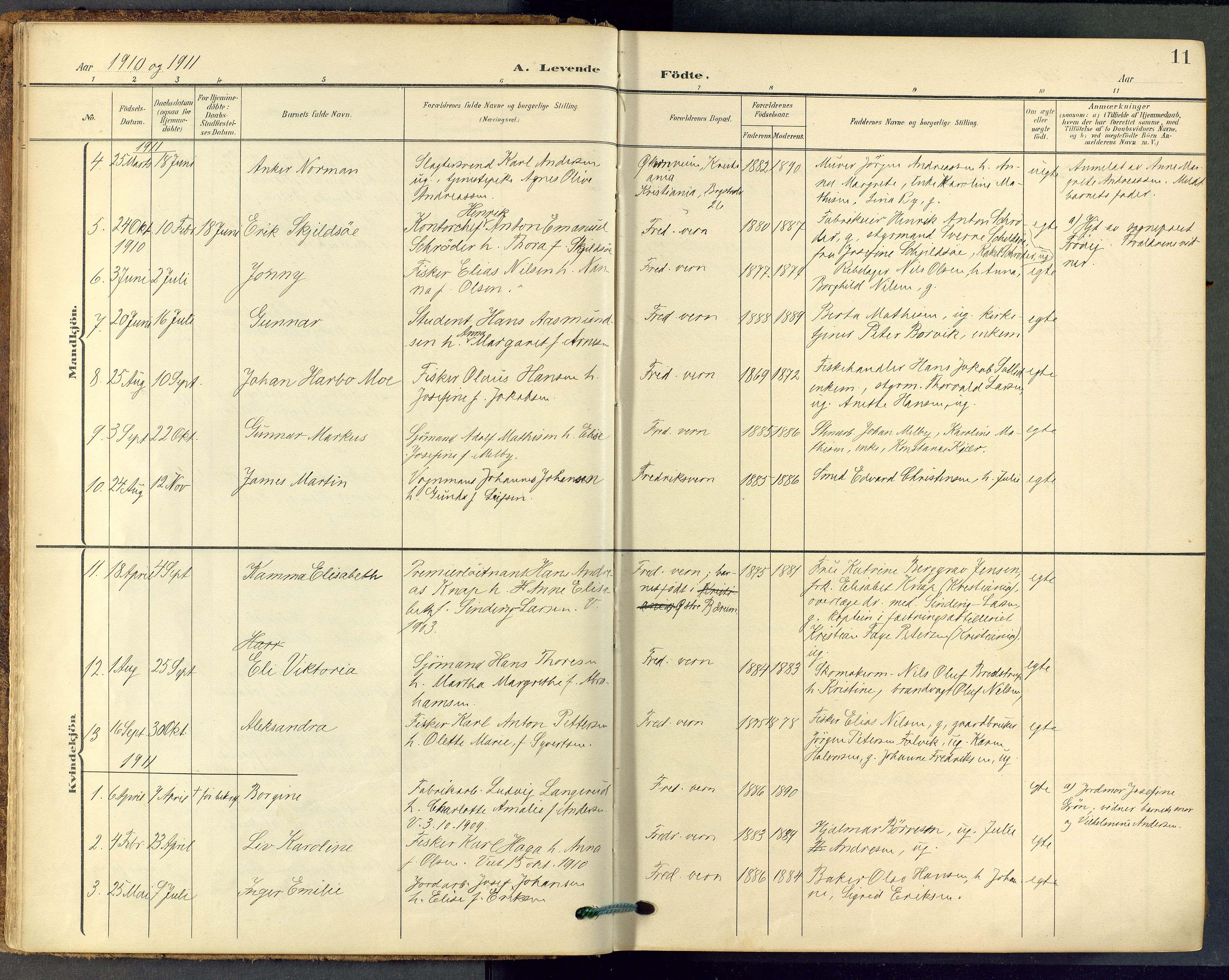 Stavern kirkebøker, SAKO/A-318/F/Fa/L0009: Parish register (official) no. 9, 1906-1955, p. 11