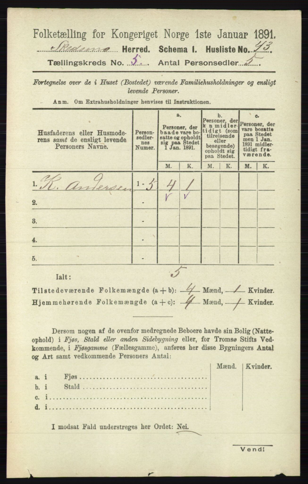 RA, 1891 census for 0231 Skedsmo, 1891, p. 2288