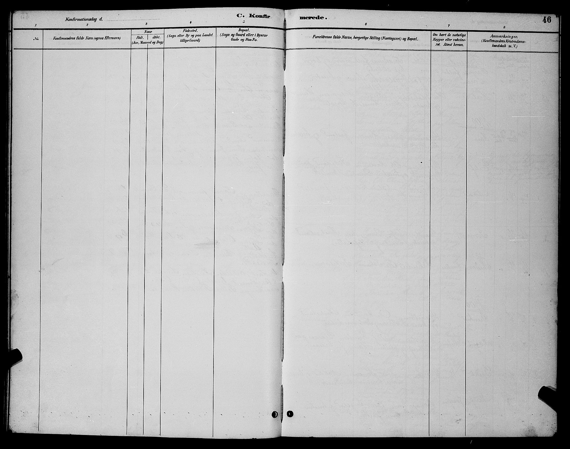 Evje sokneprestkontor, AV/SAK-1111-0008/F/Fb/Fbc/L0004: Parish register (copy) no. B 4, 1890-1900, p. 46