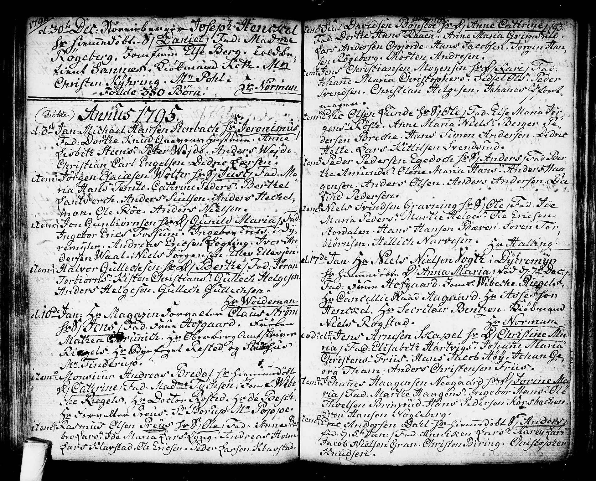 Kongsberg kirkebøker, SAKO/A-22/F/Fa/L0006: Parish register (official) no. I 6, 1783-1797, p. 193