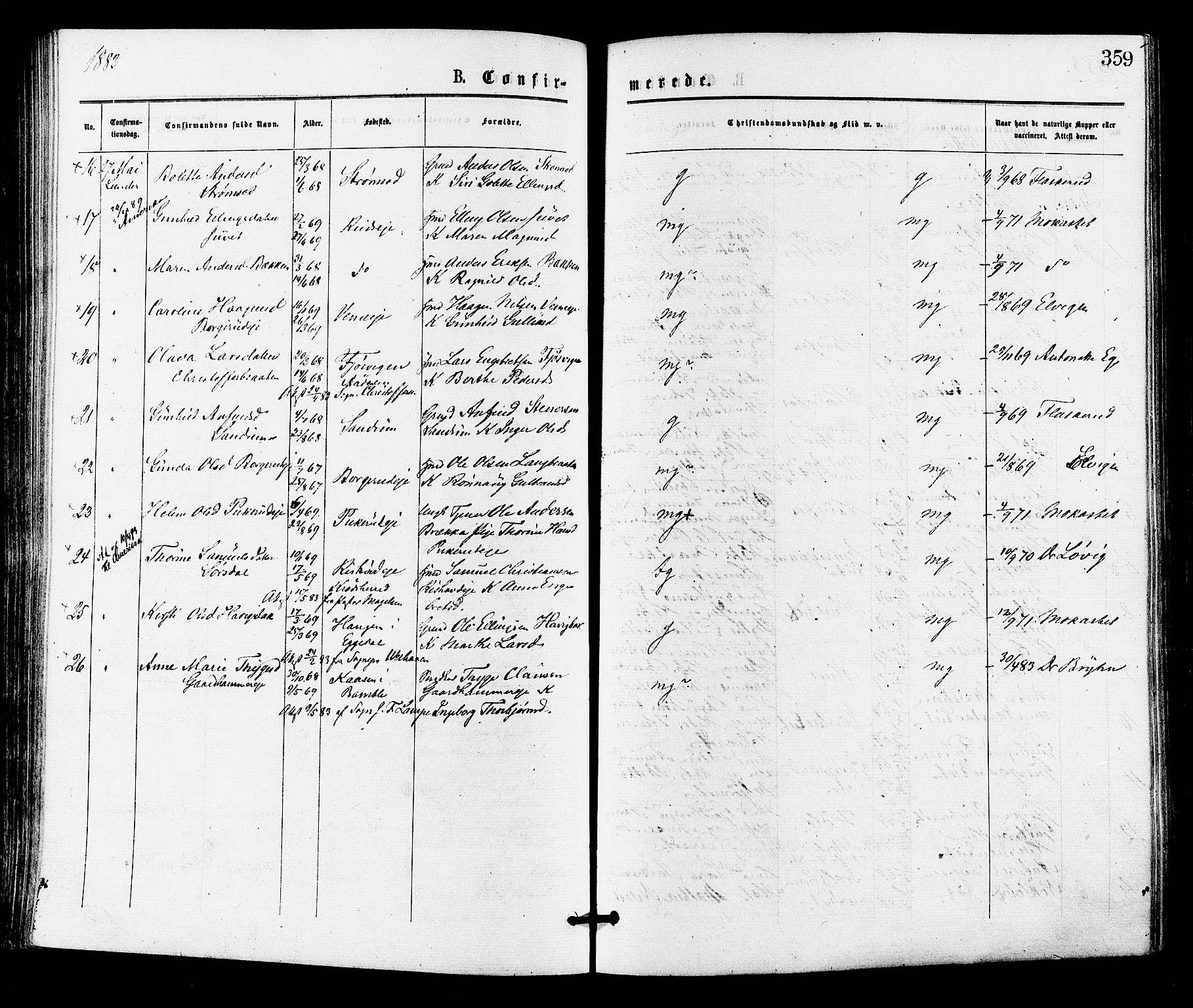 Norderhov kirkebøker, AV/SAKO-A-237/F/Fa/L0015: Parish register (official) no. 15, 1875-1884, p. 359