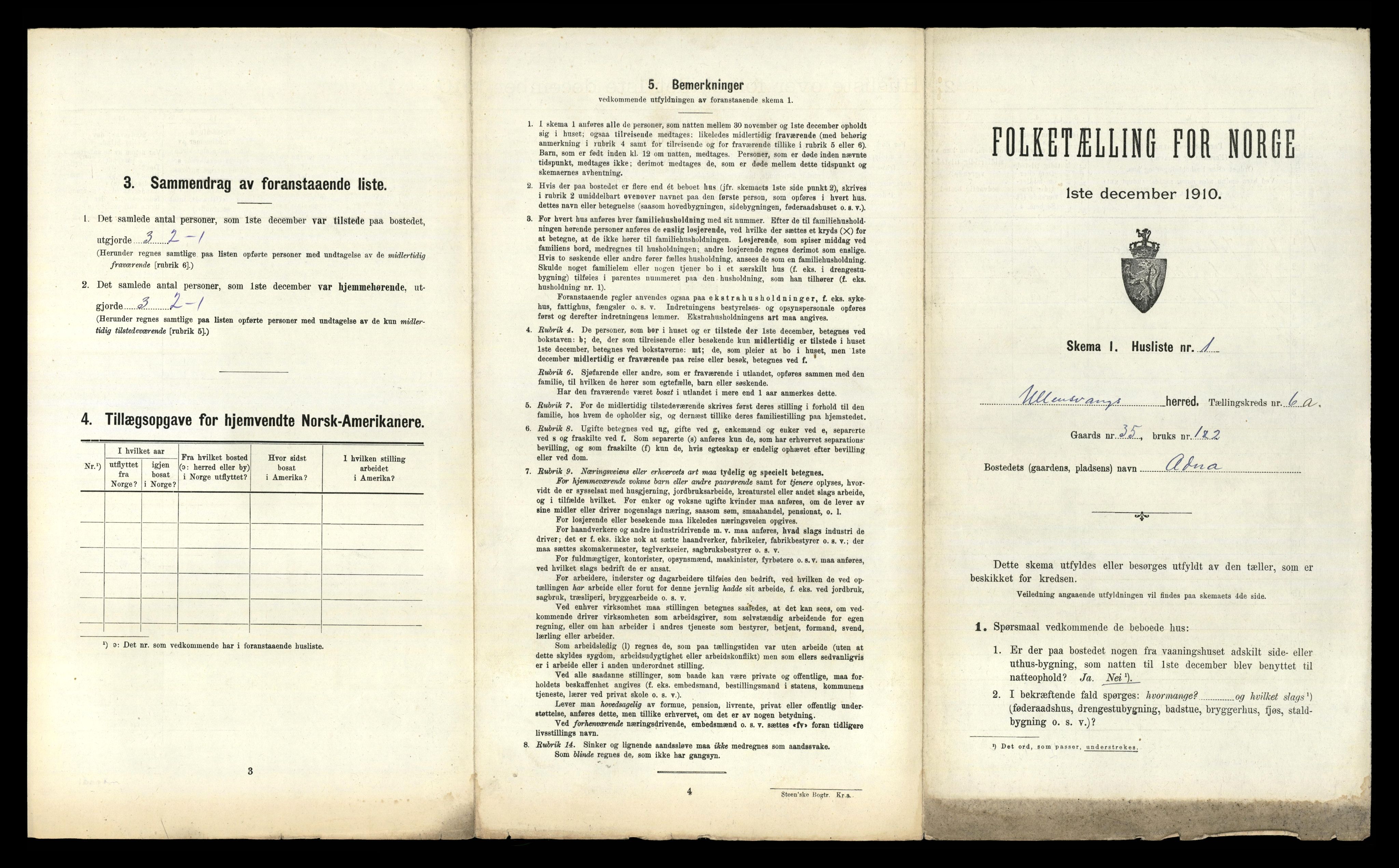 RA, 1910 census for Ullensvang, 1910, p. 783