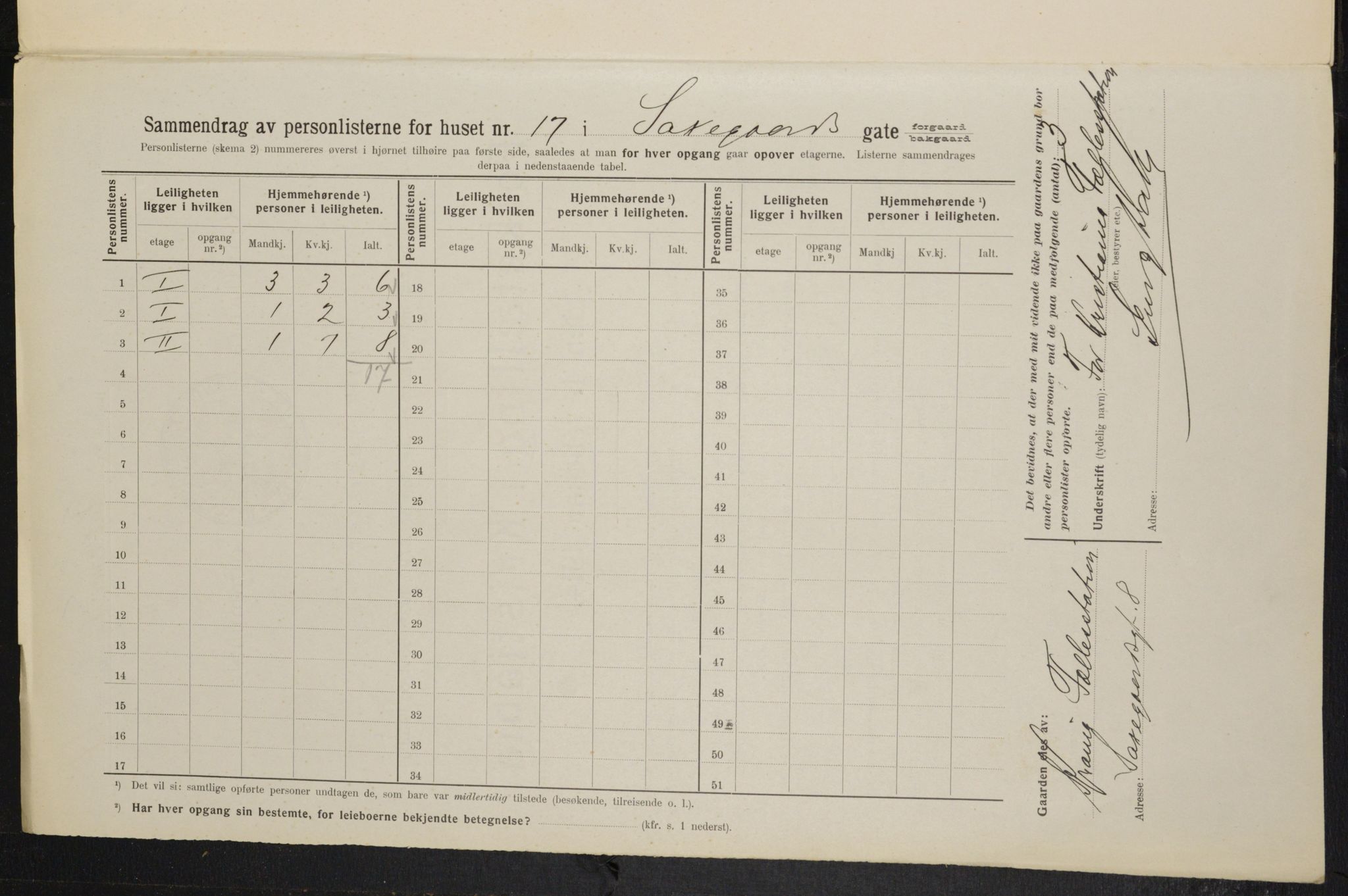 OBA, Municipal Census 1914 for Kristiania, 1914, p. 89179