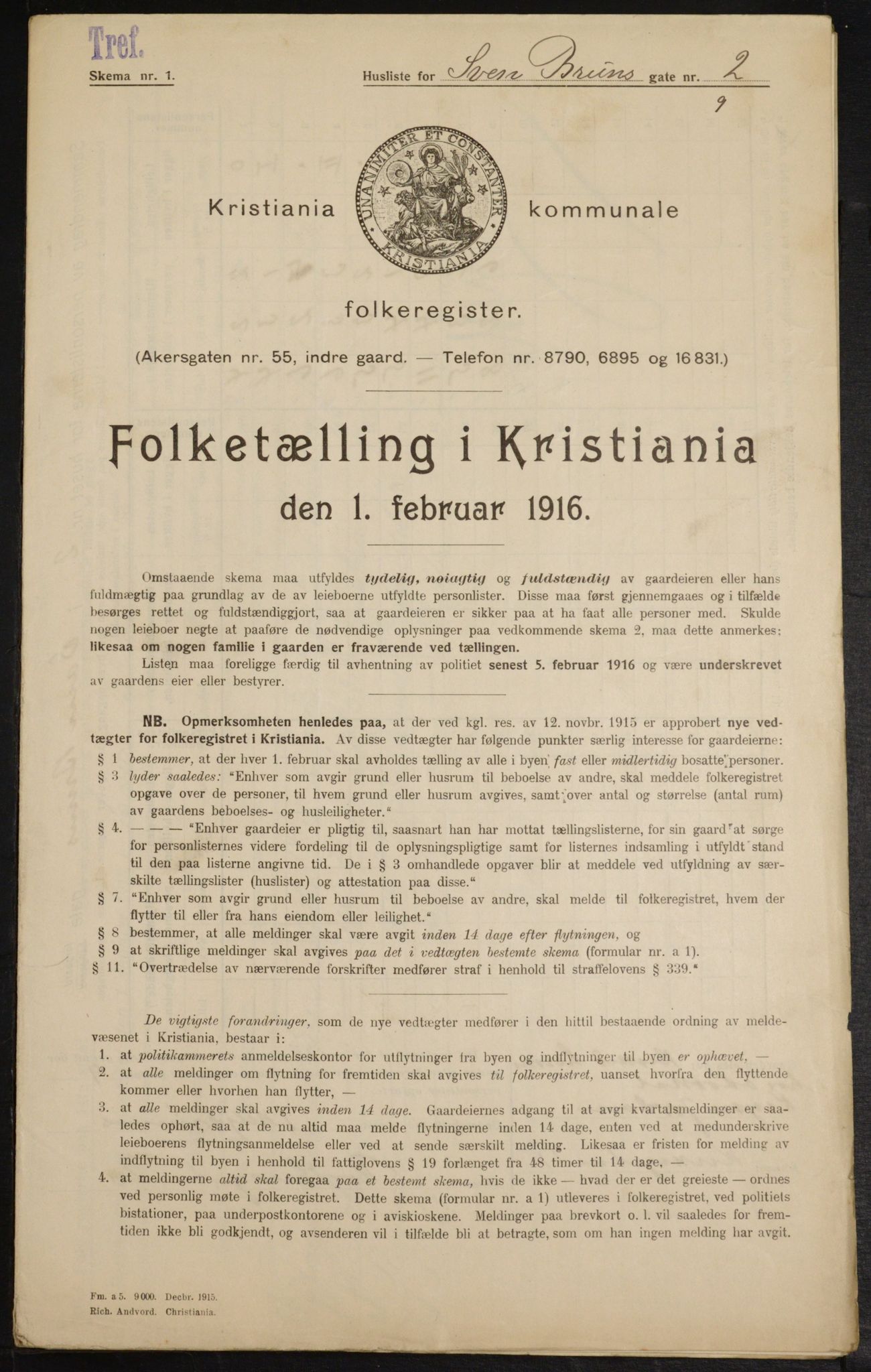 OBA, Municipal Census 1916 for Kristiania, 1916, p. 107709