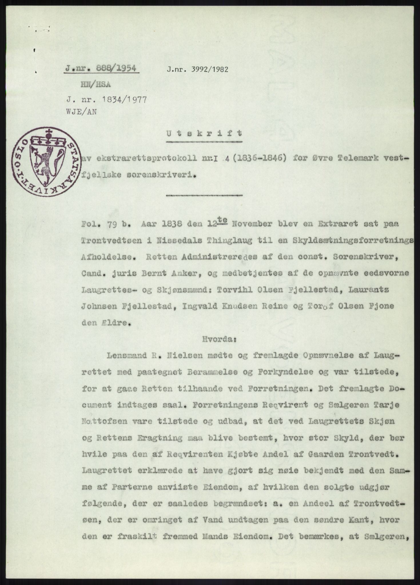 Statsarkivet i Kongsberg, SAKO/A-0001, 1944-1954, p. 442