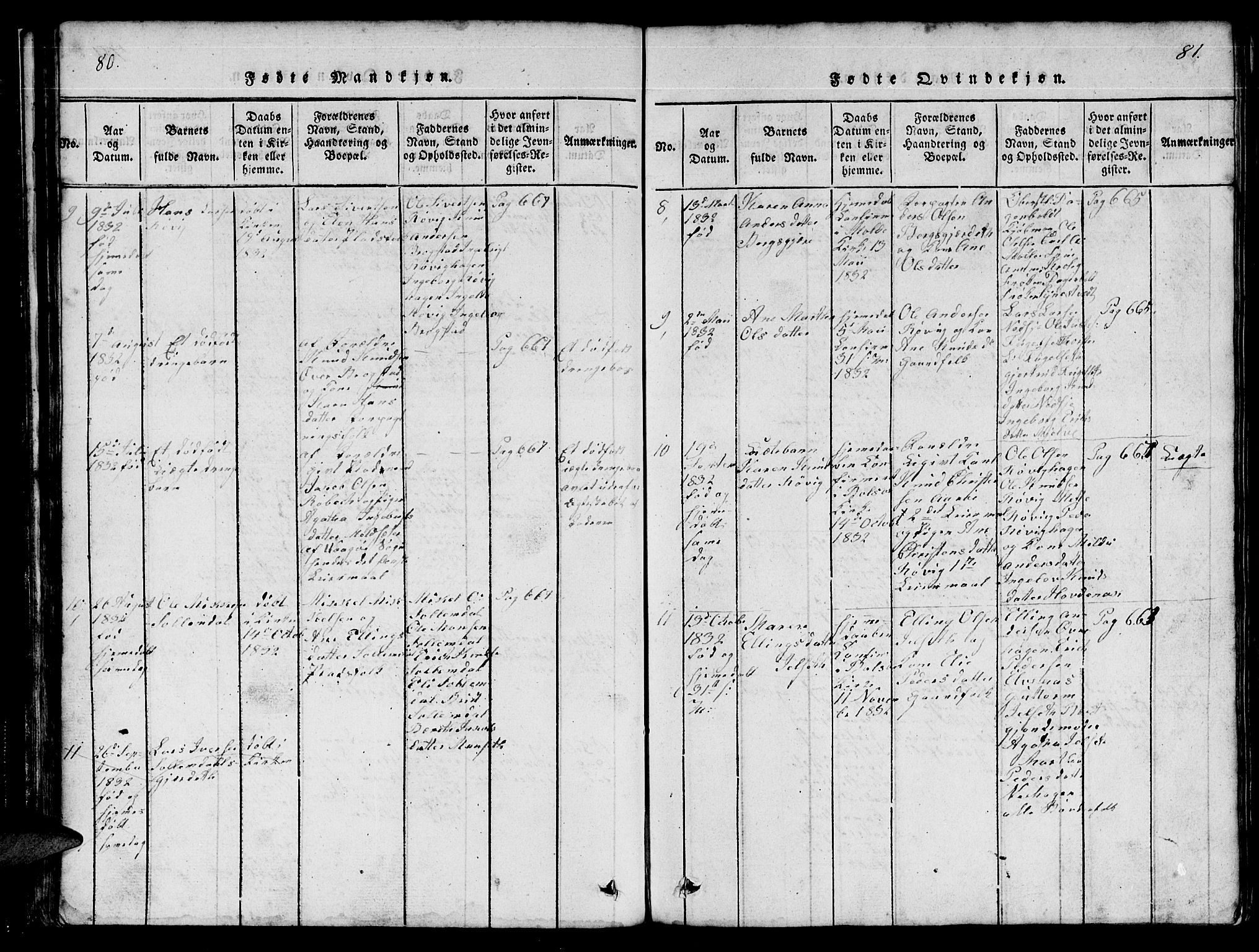 Ministerialprotokoller, klokkerbøker og fødselsregistre - Møre og Romsdal, AV/SAT-A-1454/555/L0665: Parish register (copy) no. 555C01, 1818-1868, p. 80-81