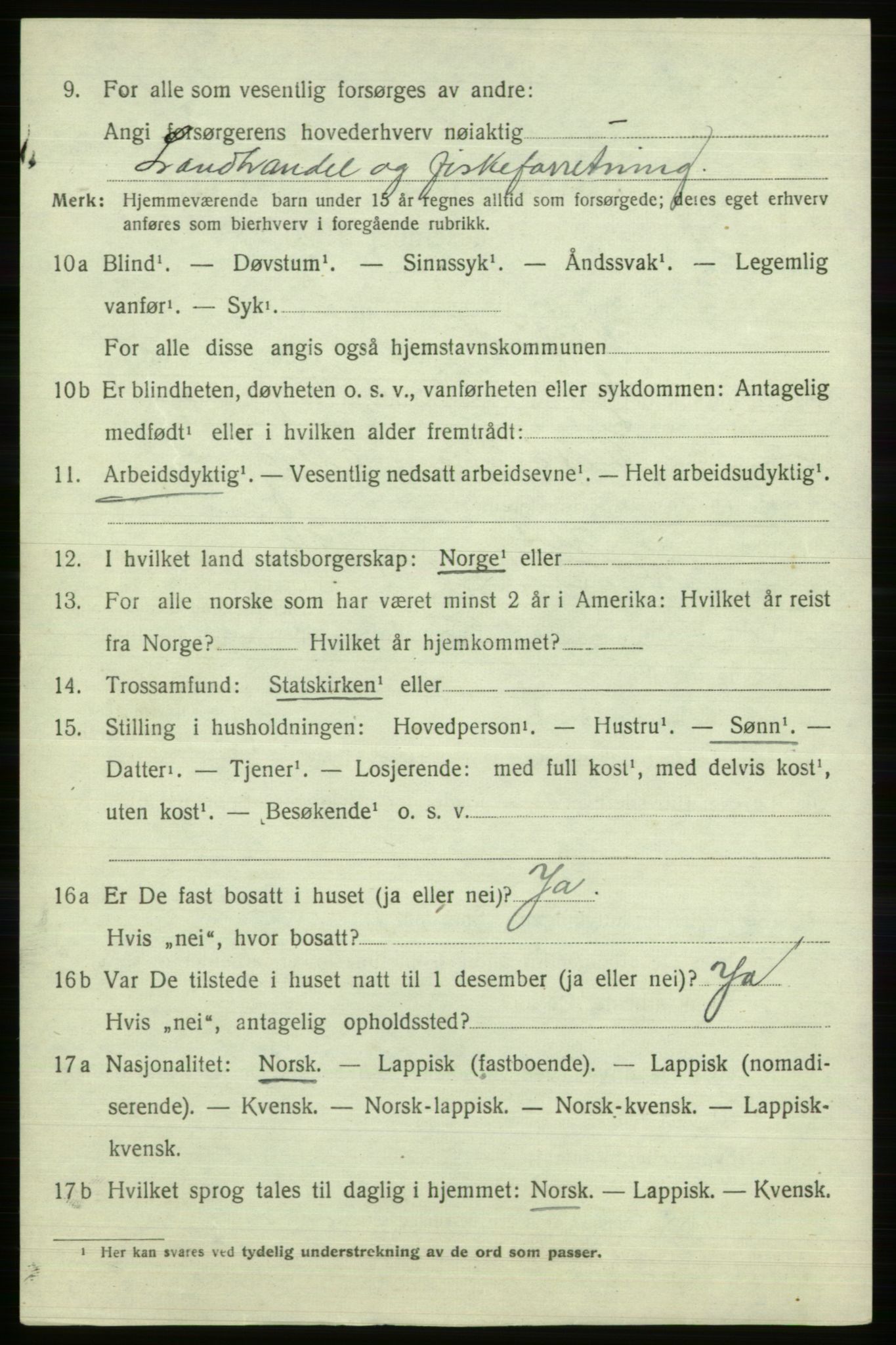 SATØ, 1920 census for Kjelvik, 1920, p. 5420