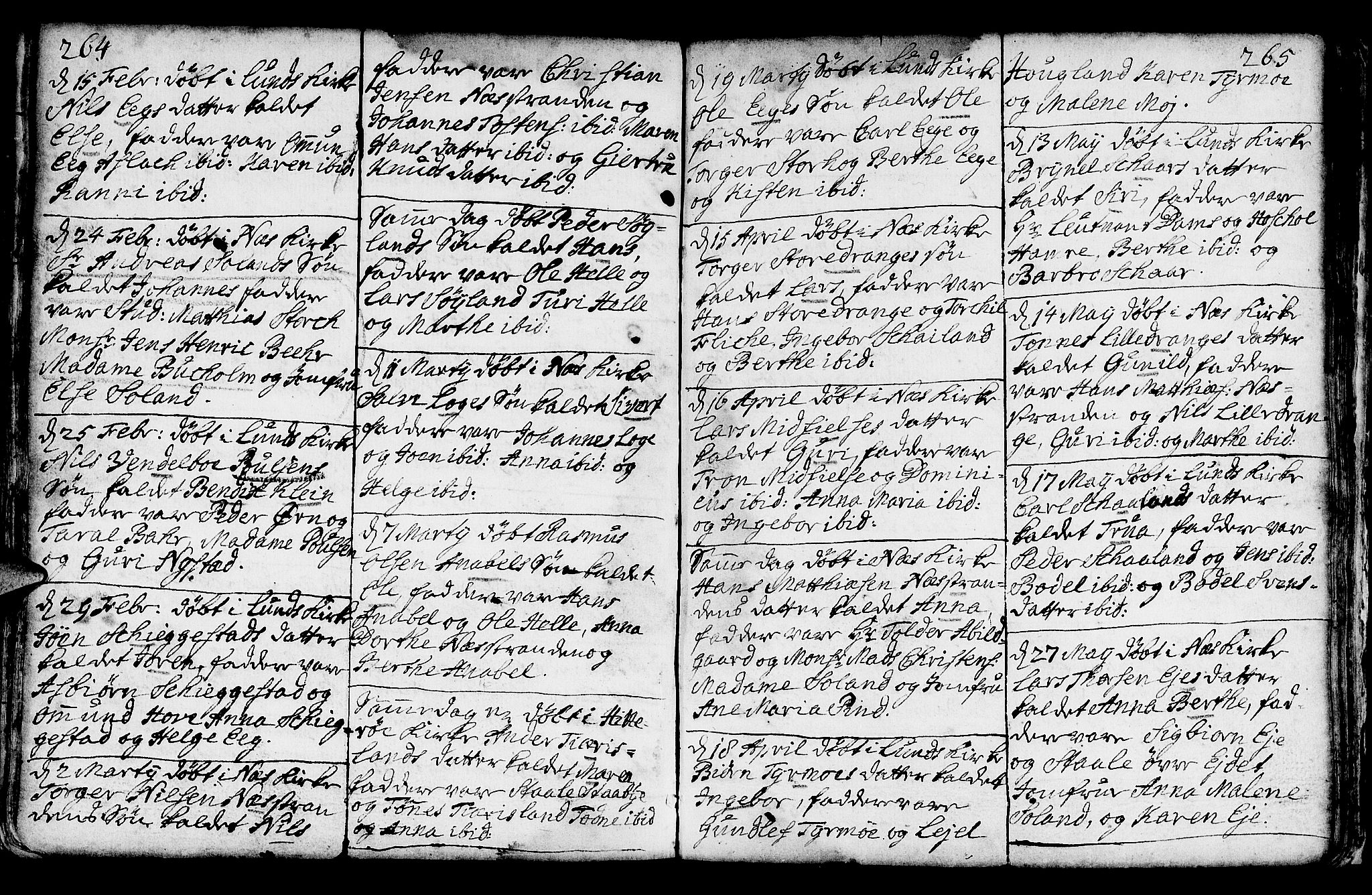 Lund sokneprestkontor, AV/SAST-A-101809/S06/L0002: Parish register (official) no. A 2, 1738-1760, p. 264-265