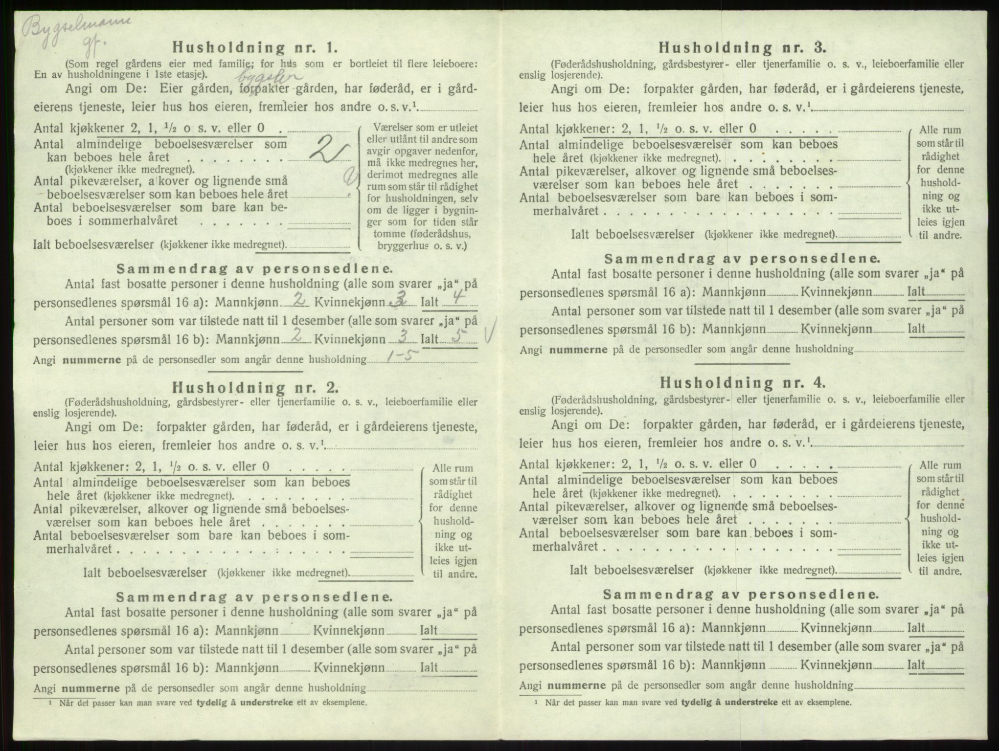 SAB, 1920 census for Lavik, 1920, p. 96