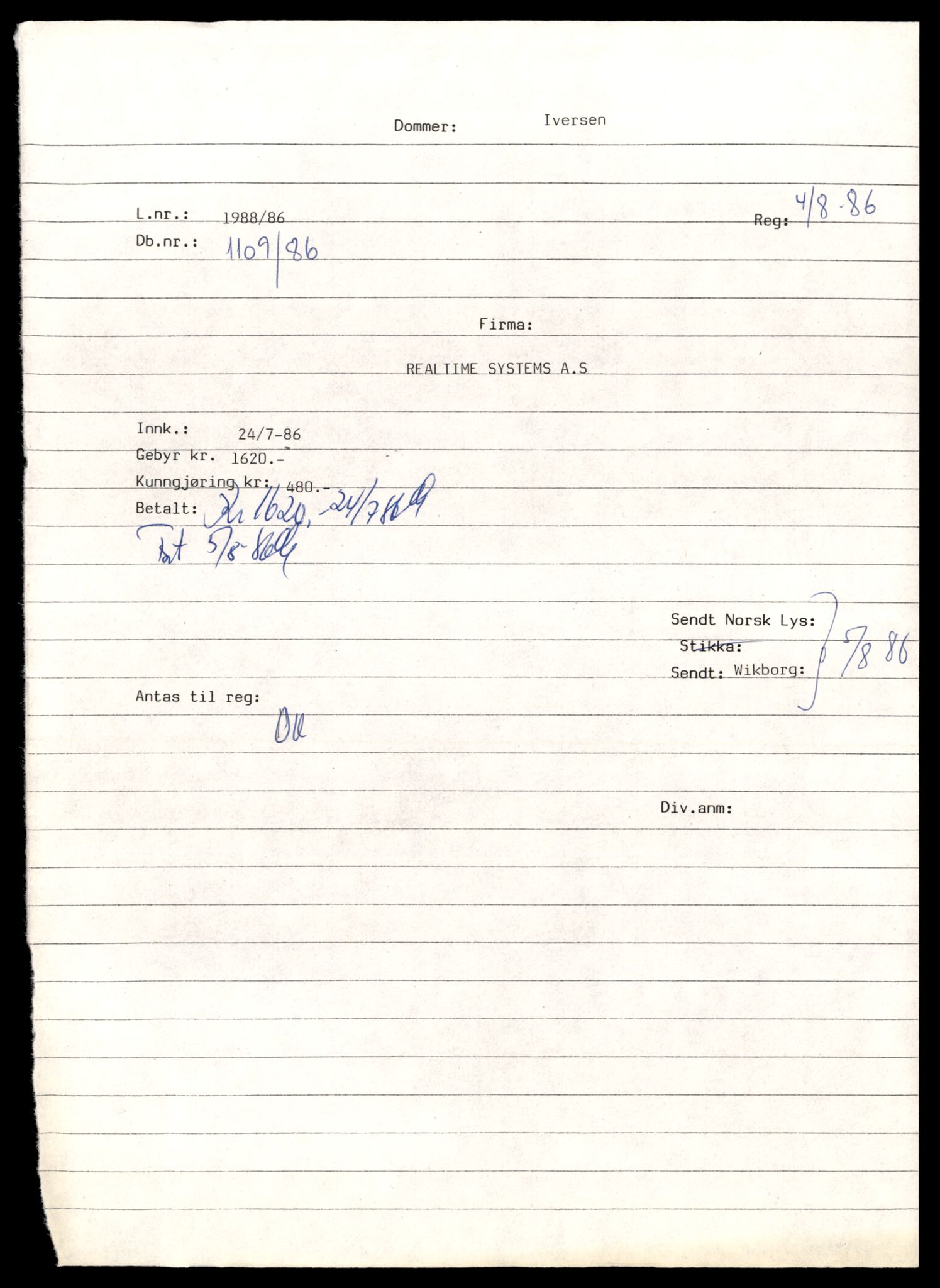 Asker og Bærum tingrett, AV/SAT-A-10379/K/Kb/Kbb/L0034: Aksjeselskap i Asker, Re - Sa, 1944-1989, p. 1