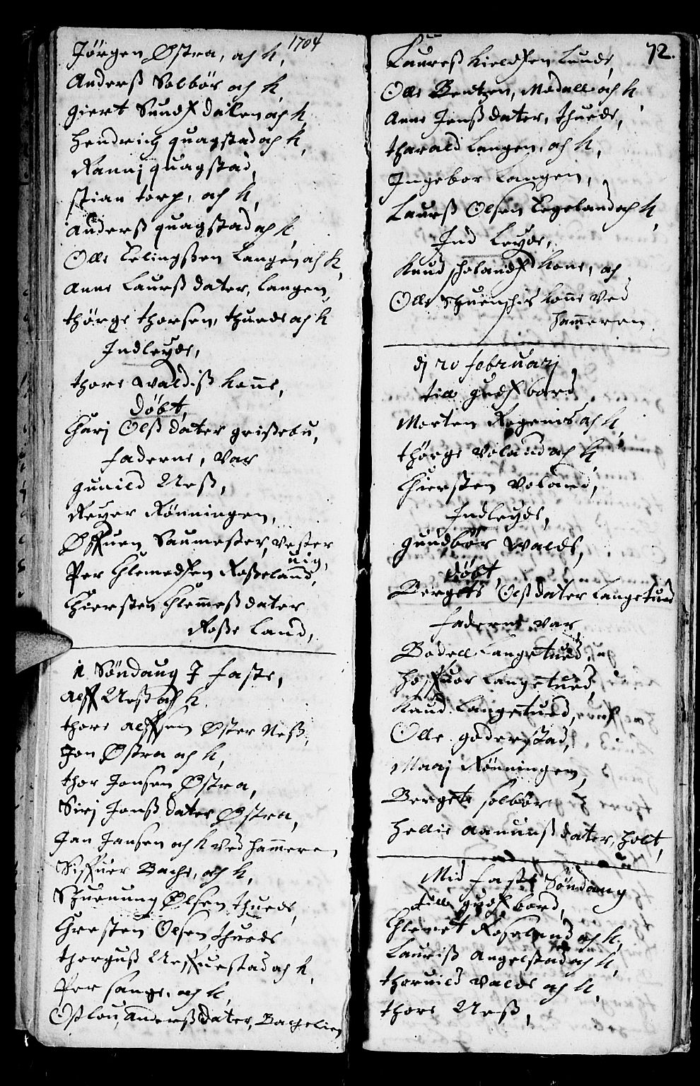 Holt sokneprestkontor, SAK/1111-0021/F/Fb/L0001: Parish register (copy) no. B 1, 1699-1705, p. 72