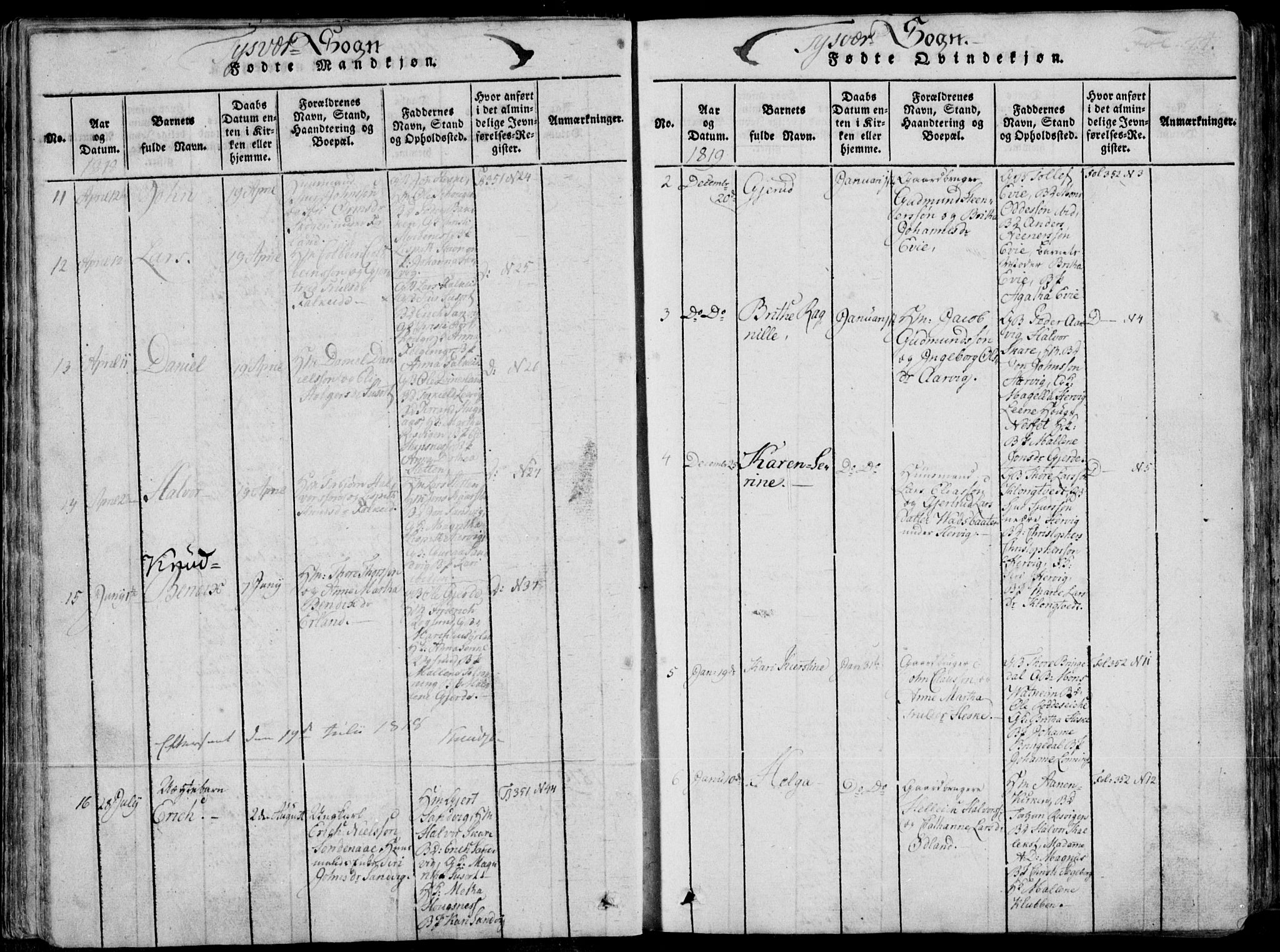 Skjold sokneprestkontor, AV/SAST-A-101847/H/Ha/Haa/L0004: Parish register (official) no. A 4 /1, 1815-1830, p. 44