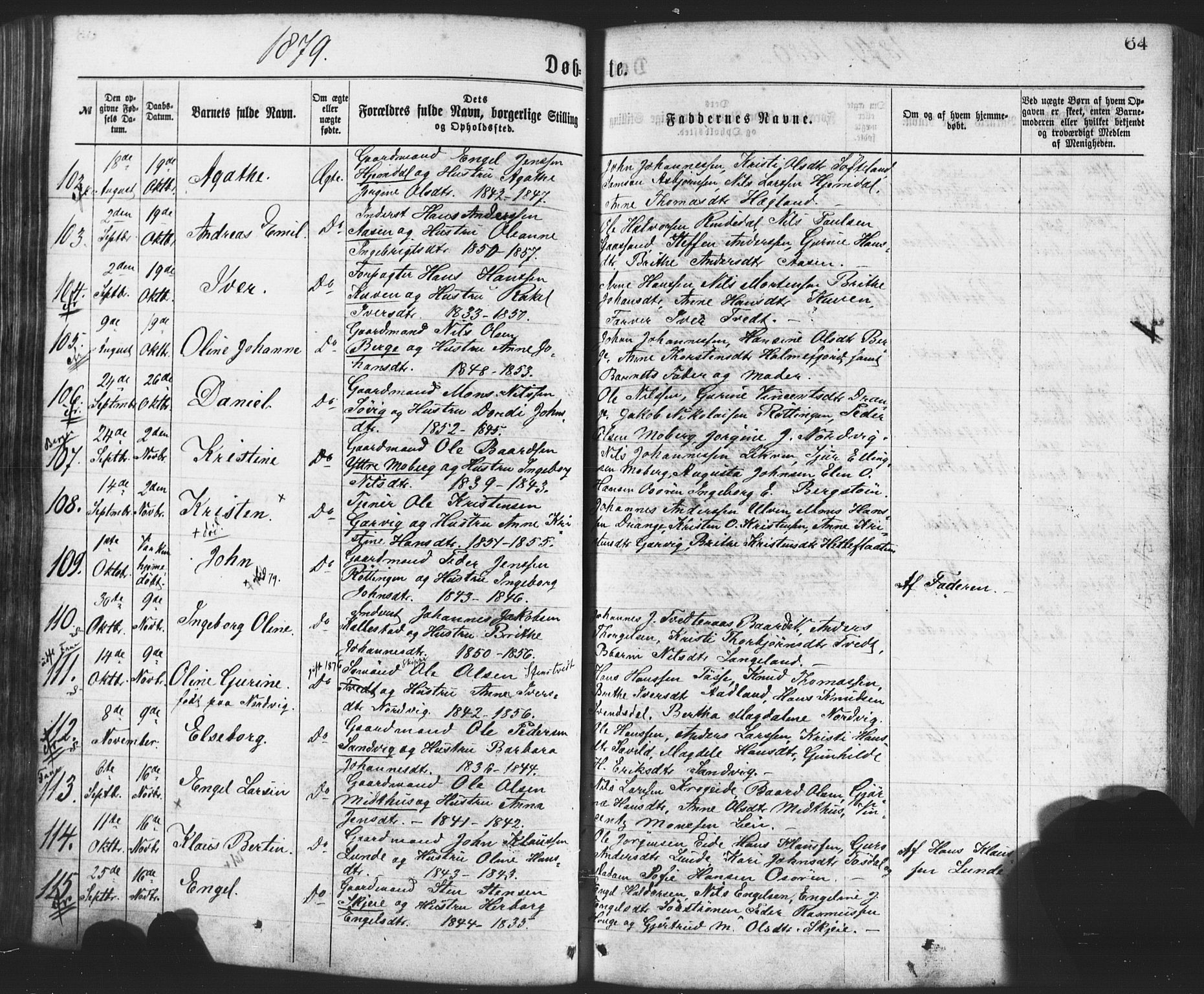 Os sokneprestembete, SAB/A-99929: Parish register (official) no. A 18, 1874-1884, p. 64
