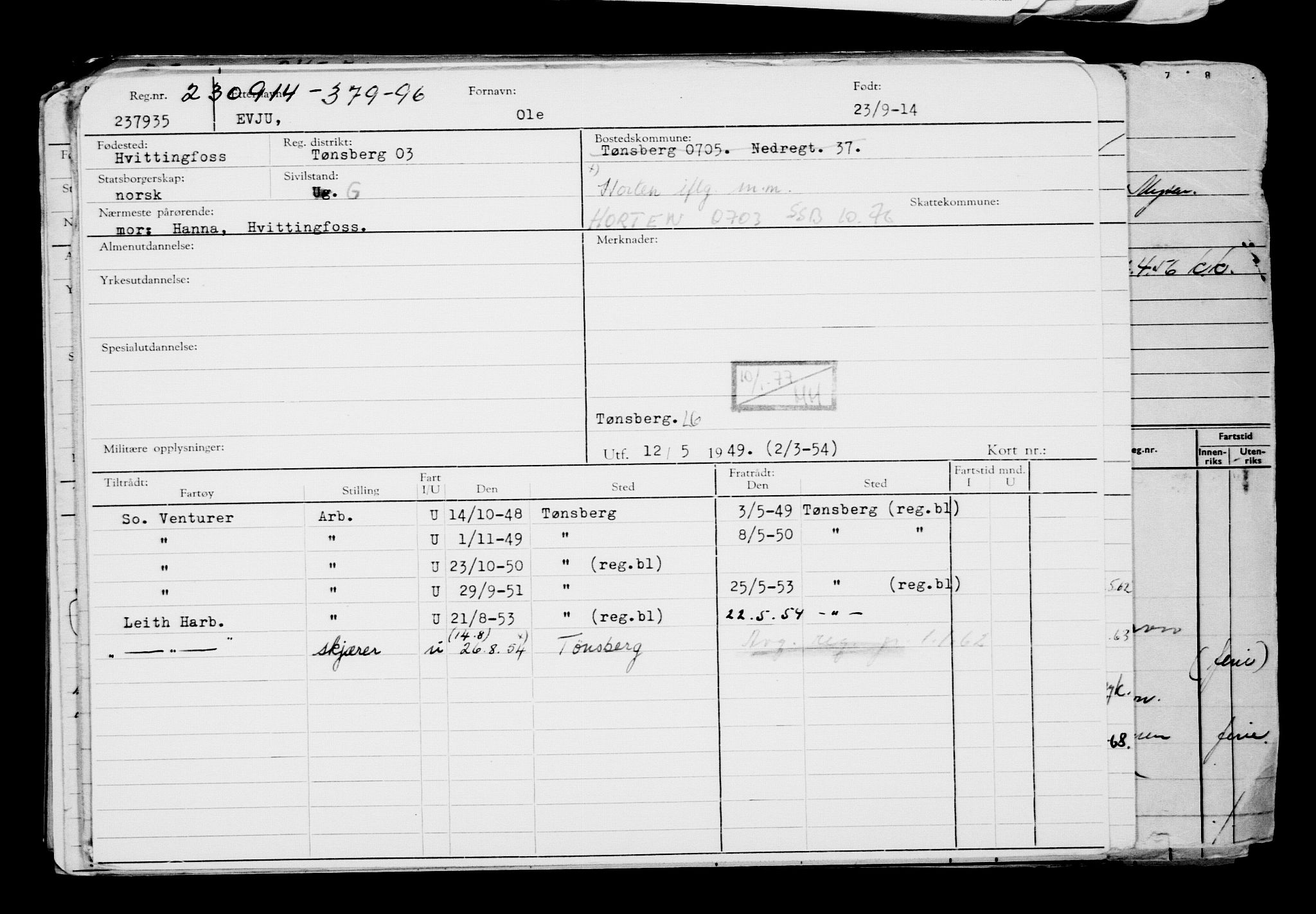 Direktoratet for sjømenn, RA/S-3545/G/Gb/L0124: Hovedkort, 1914, p. 273