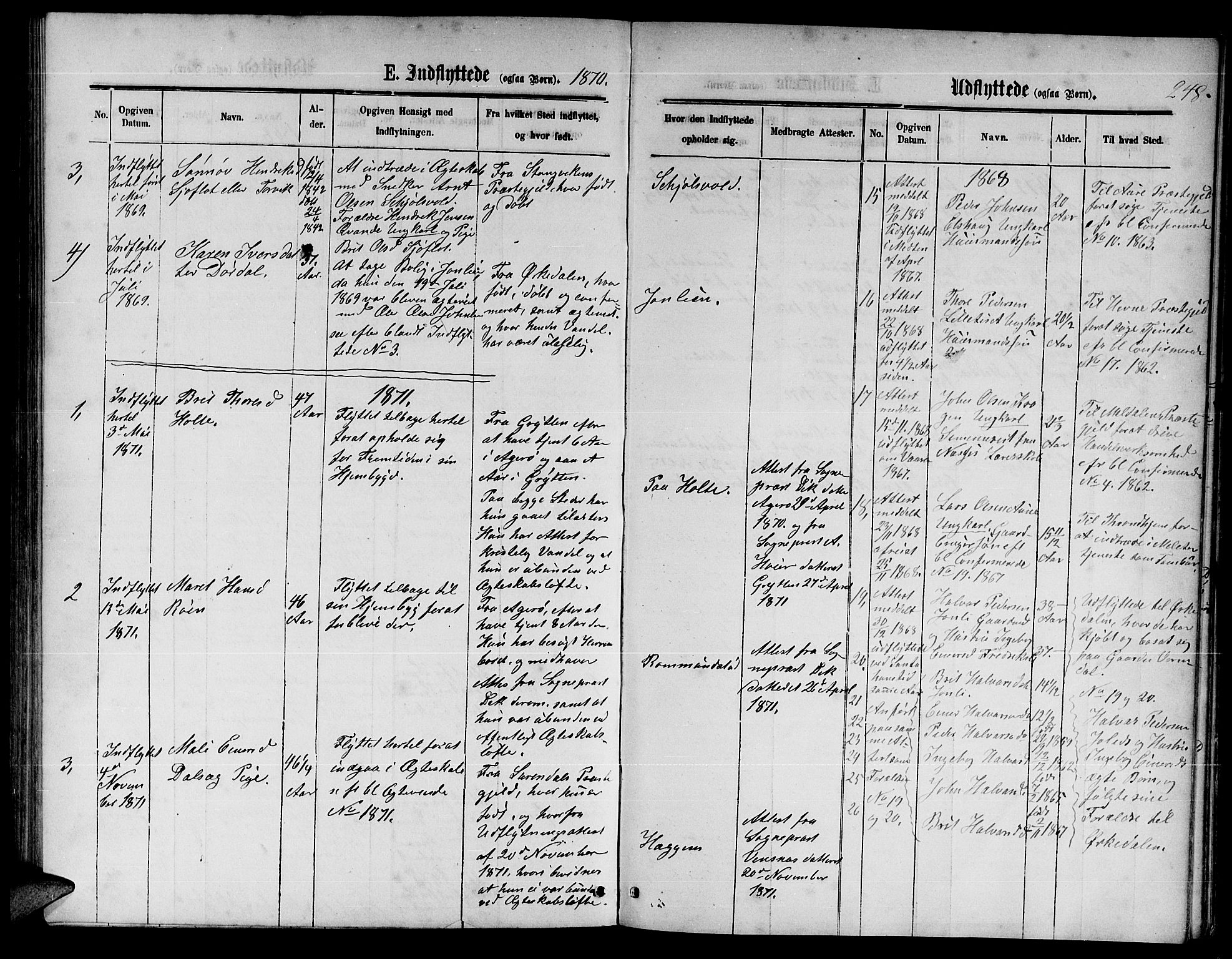 Ministerialprotokoller, klokkerbøker og fødselsregistre - Møre og Romsdal, AV/SAT-A-1454/598/L1076: Parish register (copy) no. 598C01, 1867-1878, p. 248