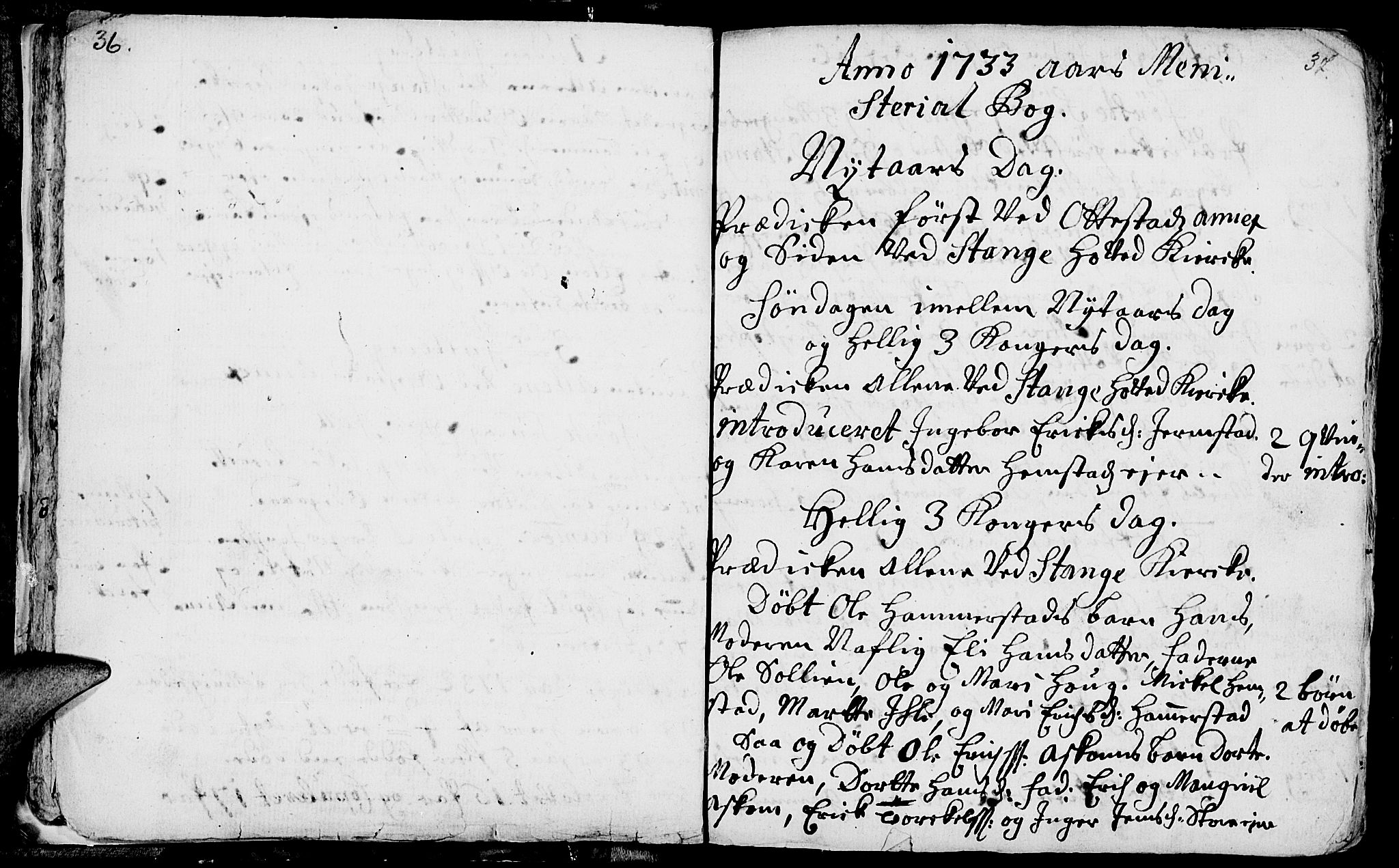 Stange prestekontor, SAH/PREST-002/K/L0003: Parish register (official) no. 3, 1732-1738, p. 36-37