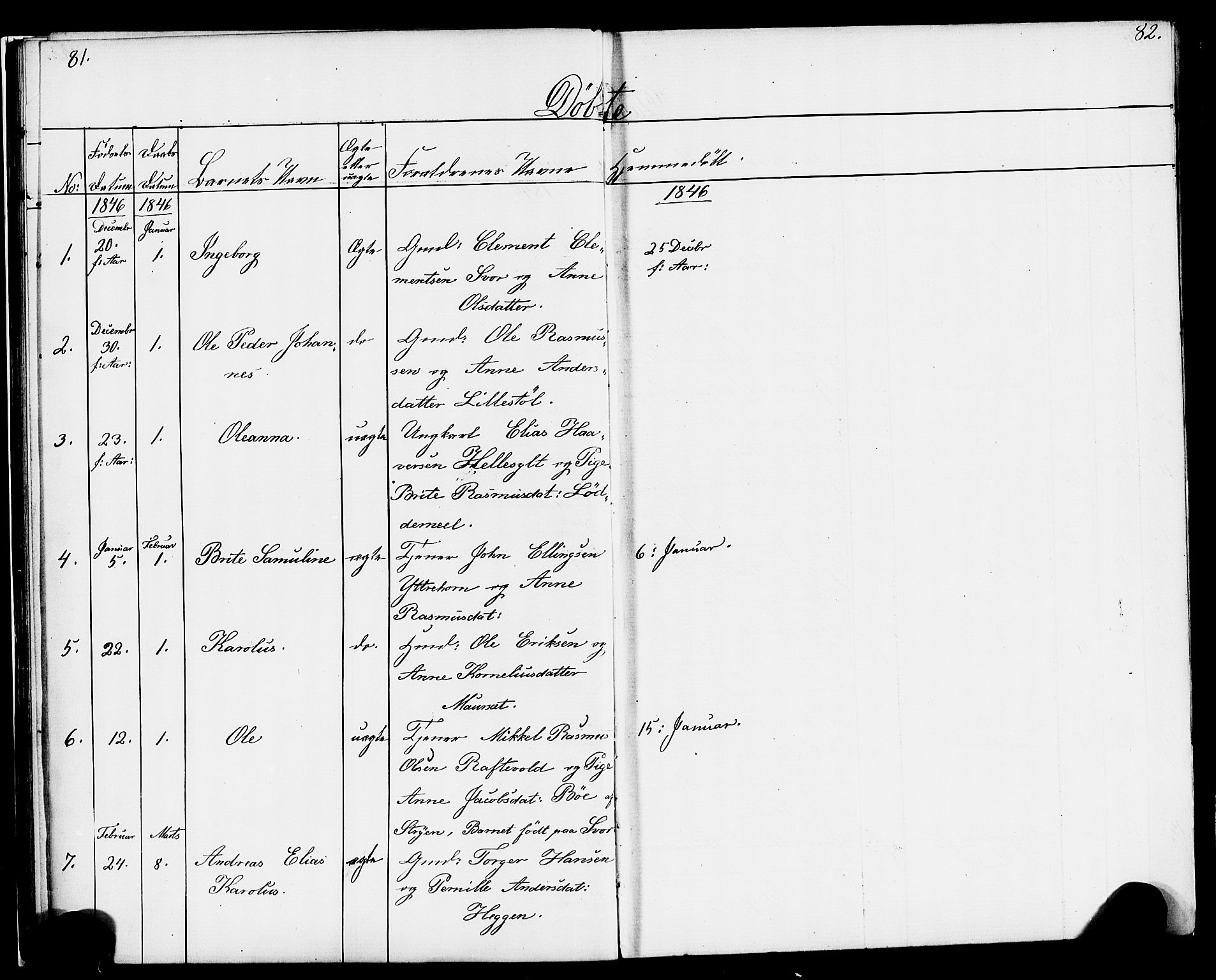 Hornindal sokneprestembete, AV/SAB-A-82401/H/Haa/Haaa/L0001: Parish register (official) no. A 1, 1837-1866, p. 82-83