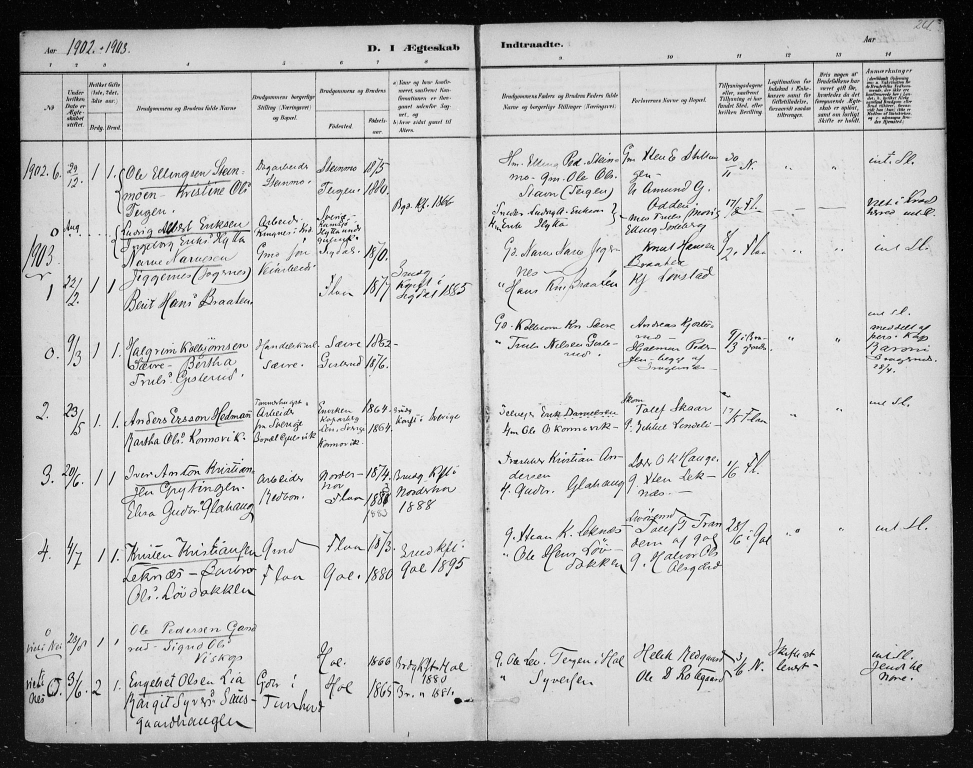 Nes kirkebøker, AV/SAKO-A-236/F/Fa/L0012: Parish register (official) no. 12, 1881-1917, p. 261