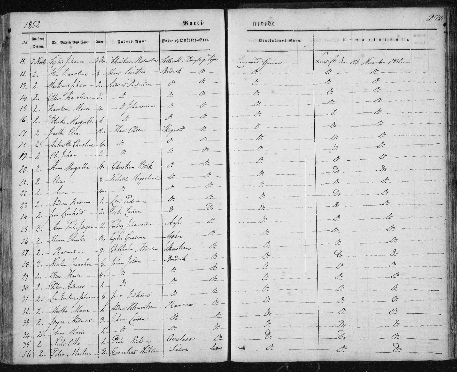 Ministerialprotokoller, klokkerbøker og fødselsregistre - Nordland, SAT/A-1459/897/L1396: Parish register (official) no. 897A04, 1842-1866, p. 272