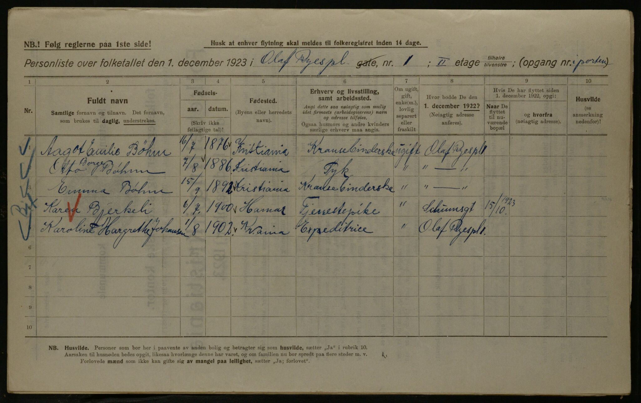 OBA, Municipal Census 1923 for Kristiania, 1923, p. 82428