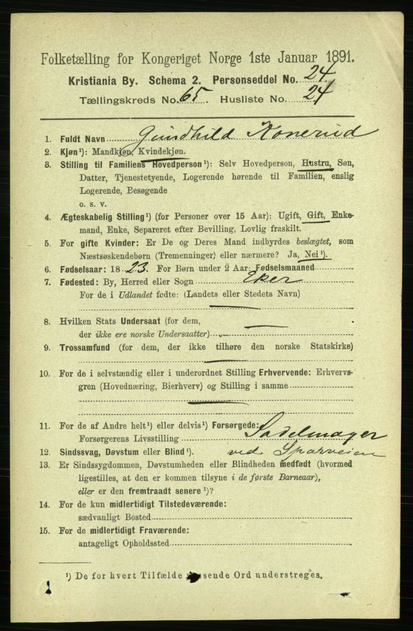 RA, 1891 census for 0301 Kristiania, 1891, p. 35546