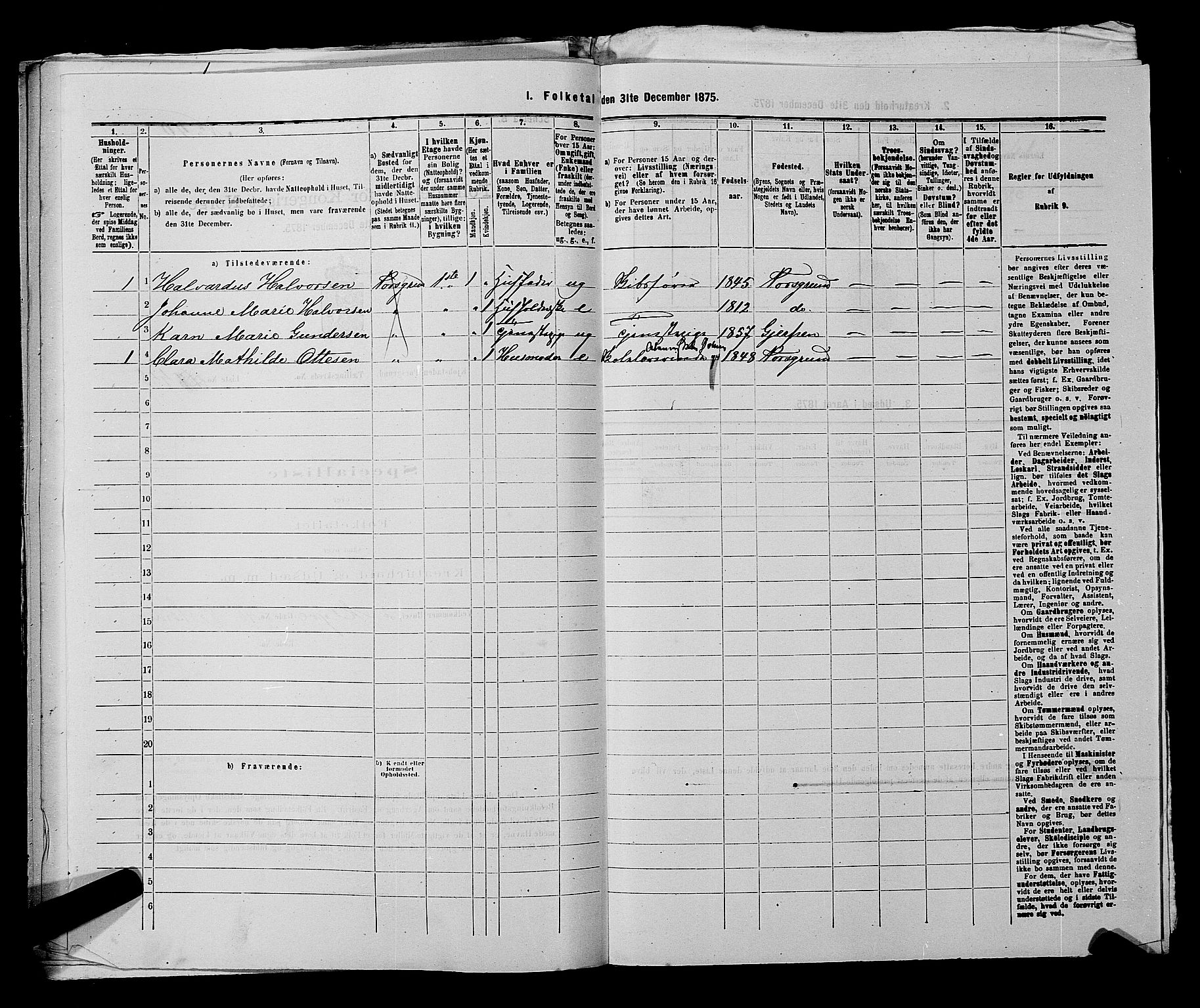 SAKO, 1875 census for 0805P Porsgrunn, 1875, p. 1026