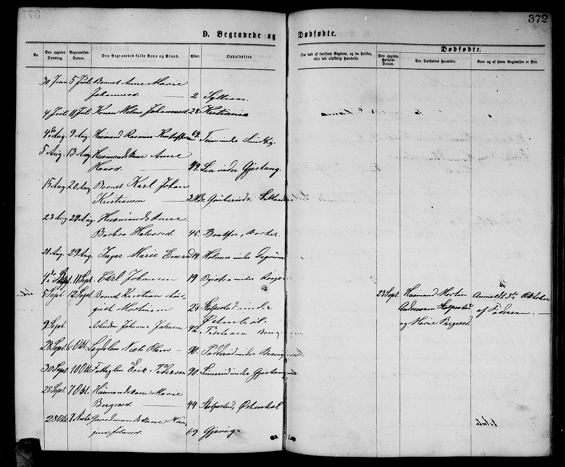 Enebakk prestekontor Kirkebøker, SAO/A-10171c/G/Ga/L0005: Parish register (copy) no. I 5, 1867-1888, p. 372