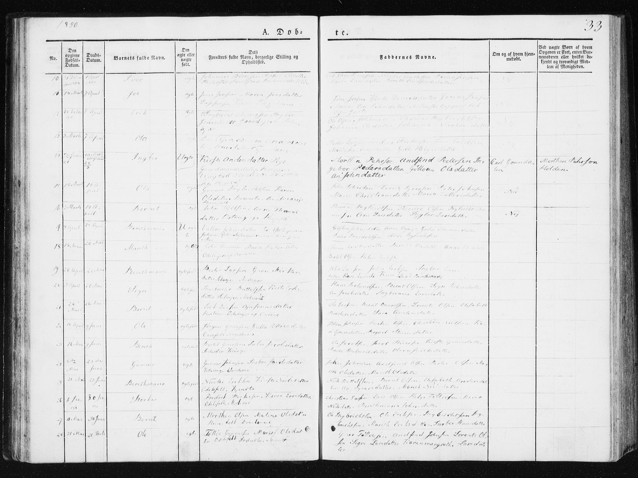 Ministerialprotokoller, klokkerbøker og fødselsregistre - Nord-Trøndelag, SAT/A-1458/749/L0470: Parish register (official) no. 749A04, 1834-1853, p. 33