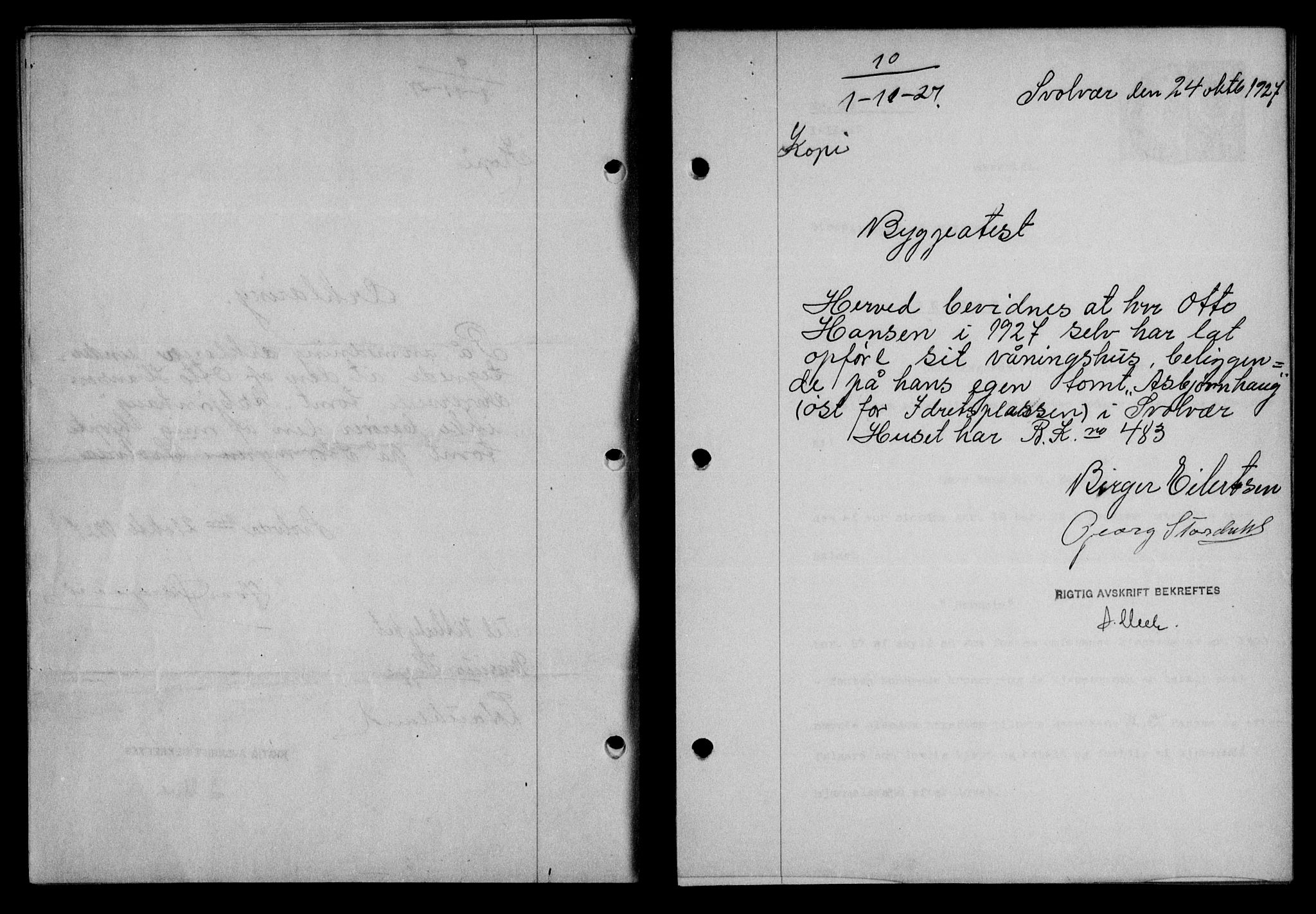 Lofoten sorenskriveri, AV/SAT-A-0017/1/2/2C/L0016b: Mortgage book no. 16b, 1927-1927, Deed date: 01.11.1927