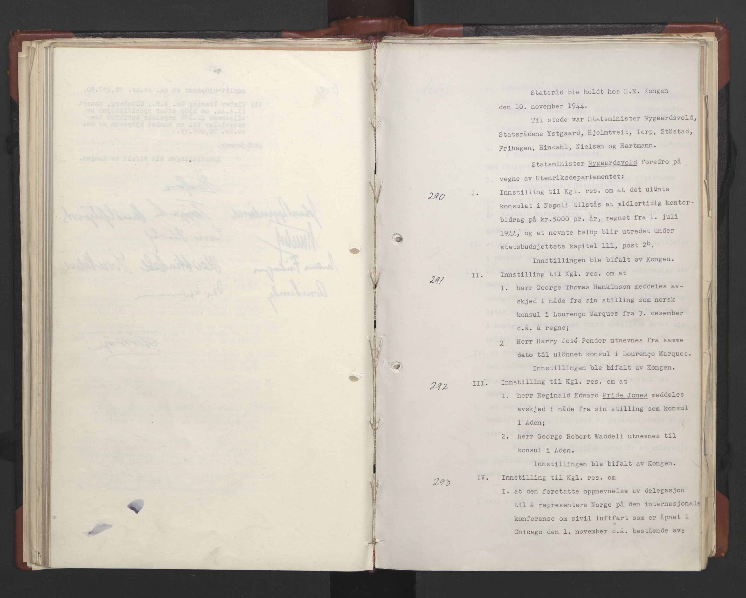 Statsrådssekretariatet, AV/RA-S-1001/A/Ac/L0125: Kgl. res. 21/7-15/12, 1944, p. 128