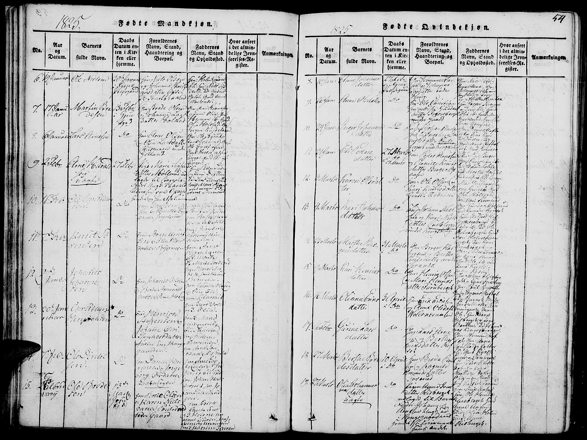 Grue prestekontor, AV/SAH-PREST-036/H/Ha/Hab/L0002: Parish register (copy) no. 2, 1815-1841, p. 54