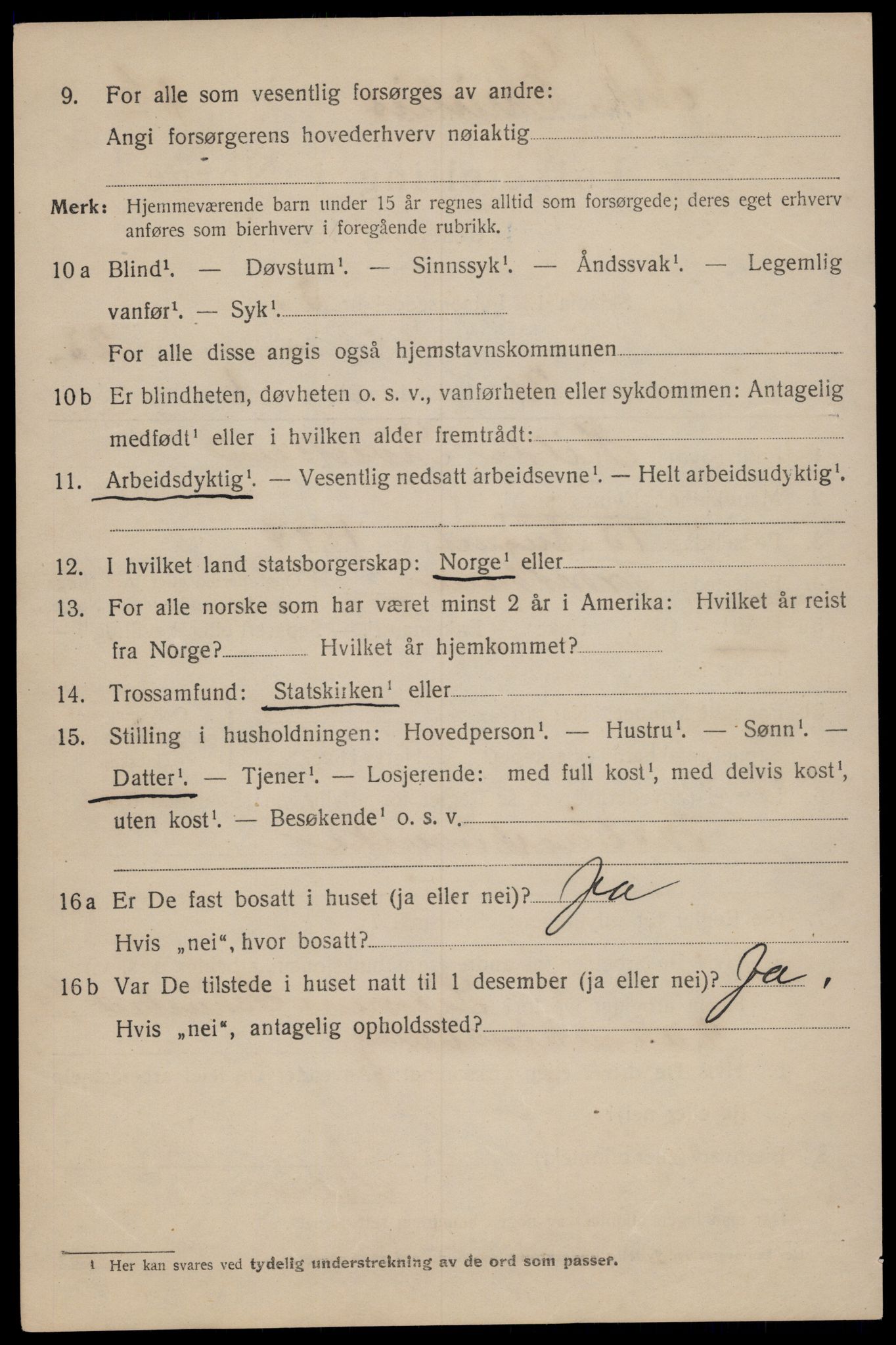 SAT, 1920 census for Trondheim, 1920, p. 63957