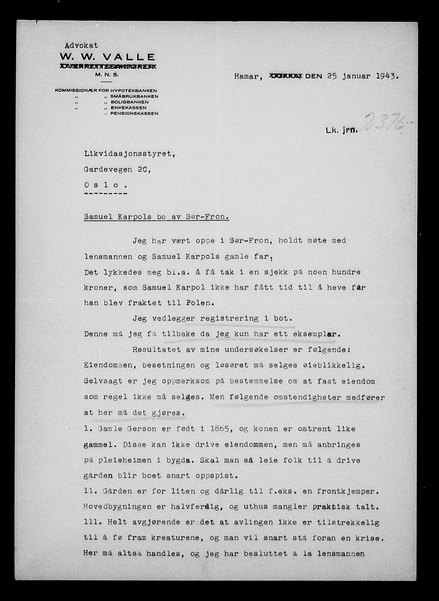 Justisdepartementet, Tilbakeføringskontoret for inndratte formuer, AV/RA-S-1564/H/Hc/Hcc/L0949: --, 1945-1947, p. 695