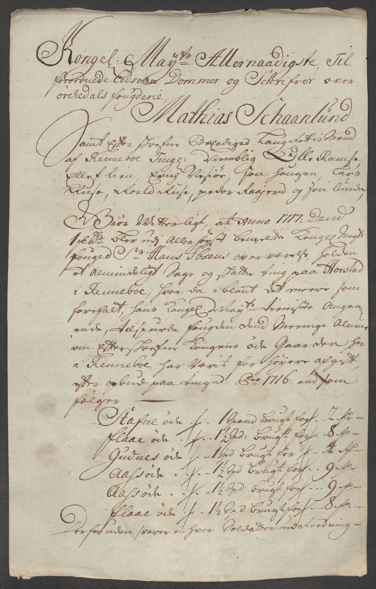 Rentekammeret inntil 1814, Reviderte regnskaper, Fogderegnskap, AV/RA-EA-4092/R60/L3968: Fogderegnskap Orkdal og Gauldal, 1716, p. 164