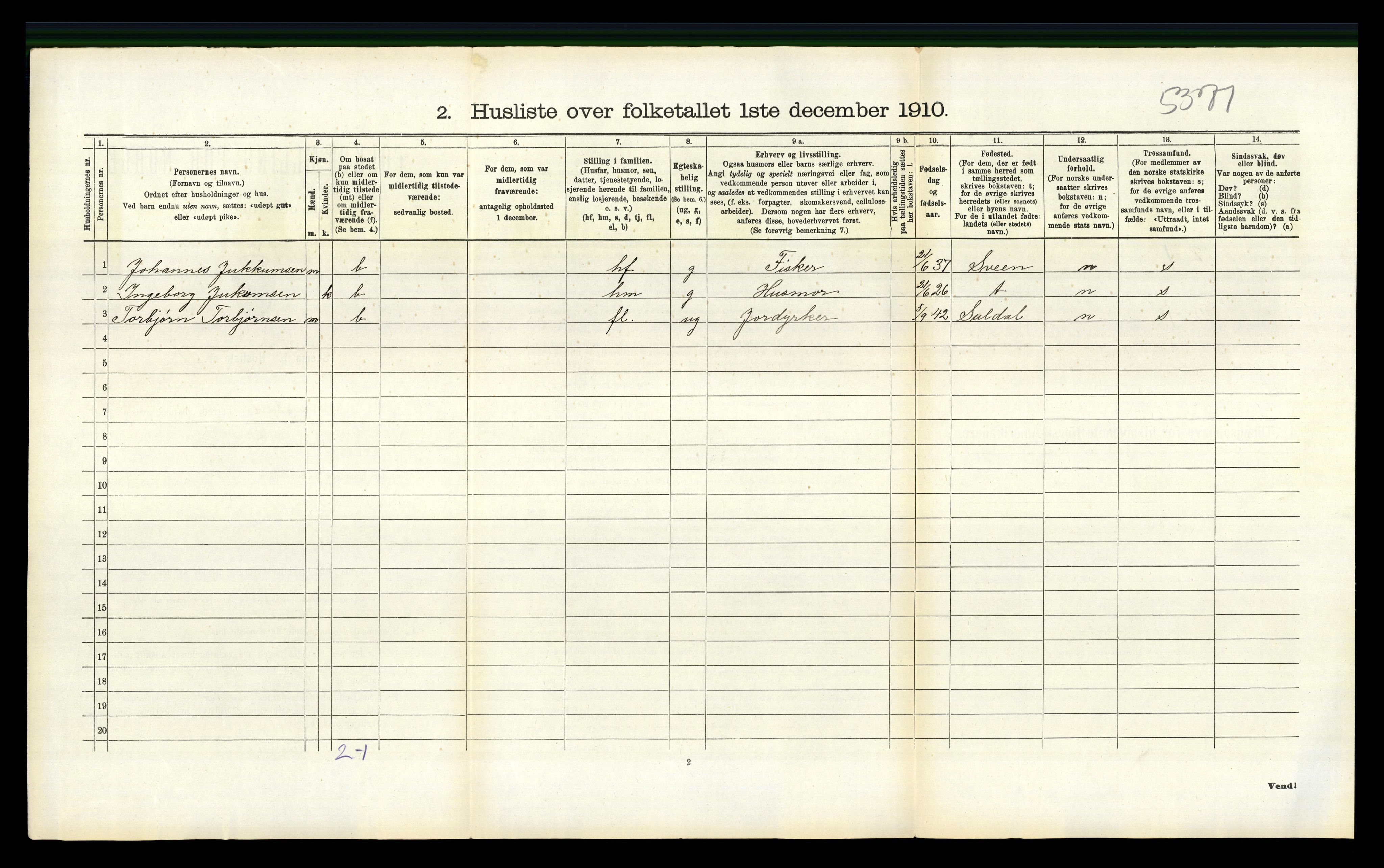 RA, 1910 census for Torvastad, 1910, p. 714