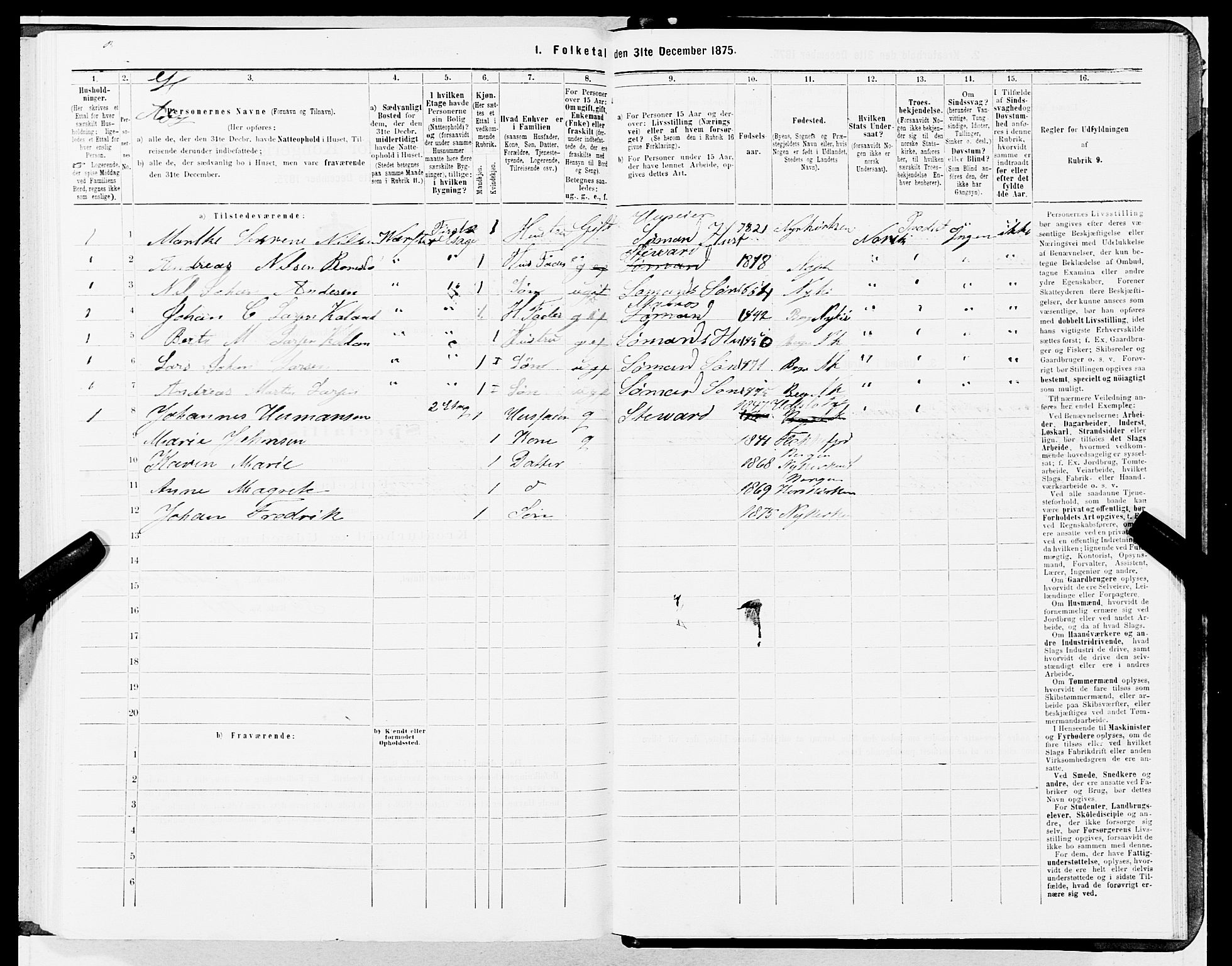 SAB, 1875 census for 1301 Bergen, 1875, p. 1114