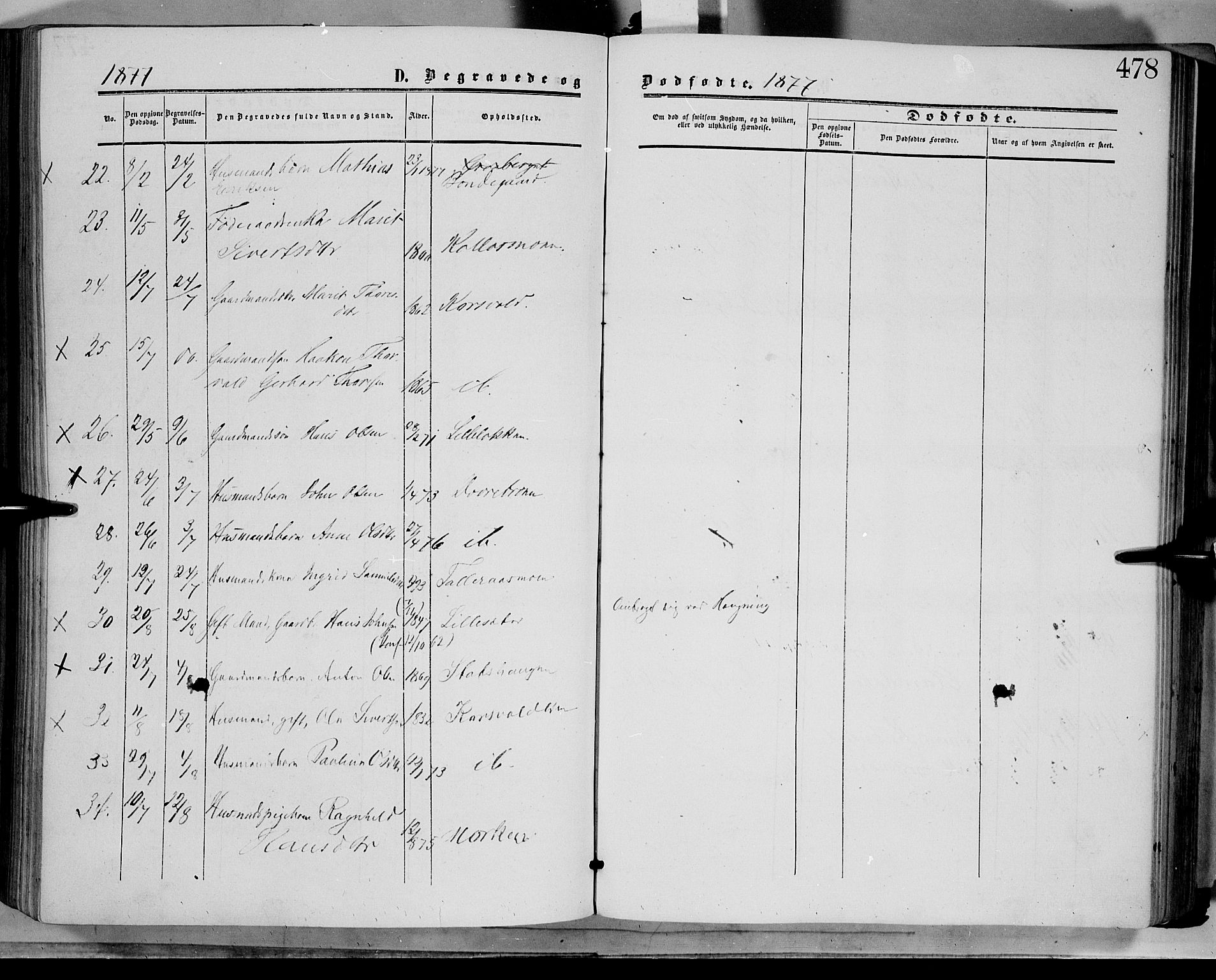 Dovre prestekontor, SAH/PREST-066/H/Ha/Haa/L0001: Parish register (official) no. 1, 1854-1878, p. 478