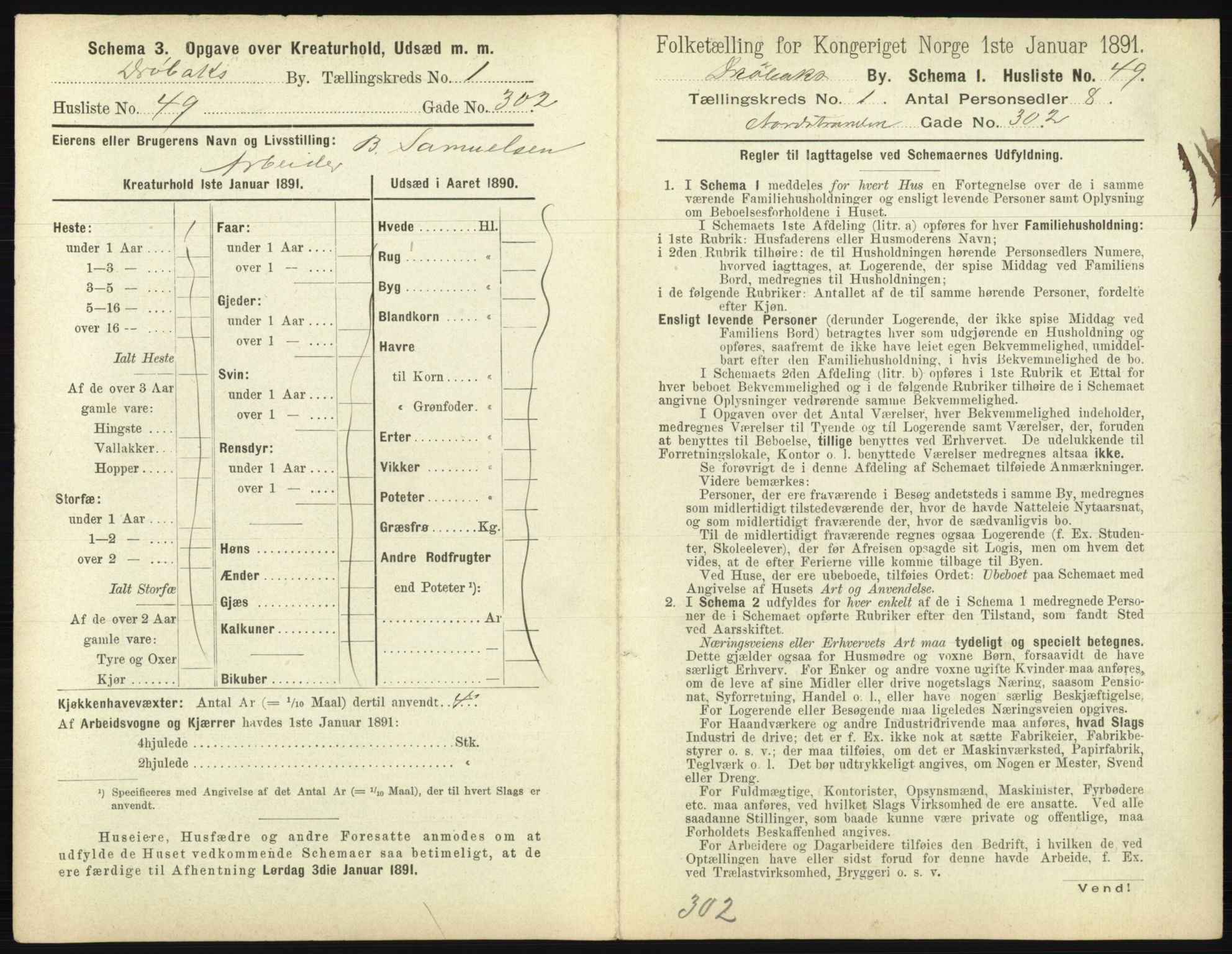 RA, 1891 census for 0203 Drøbak, 1891, p. 113