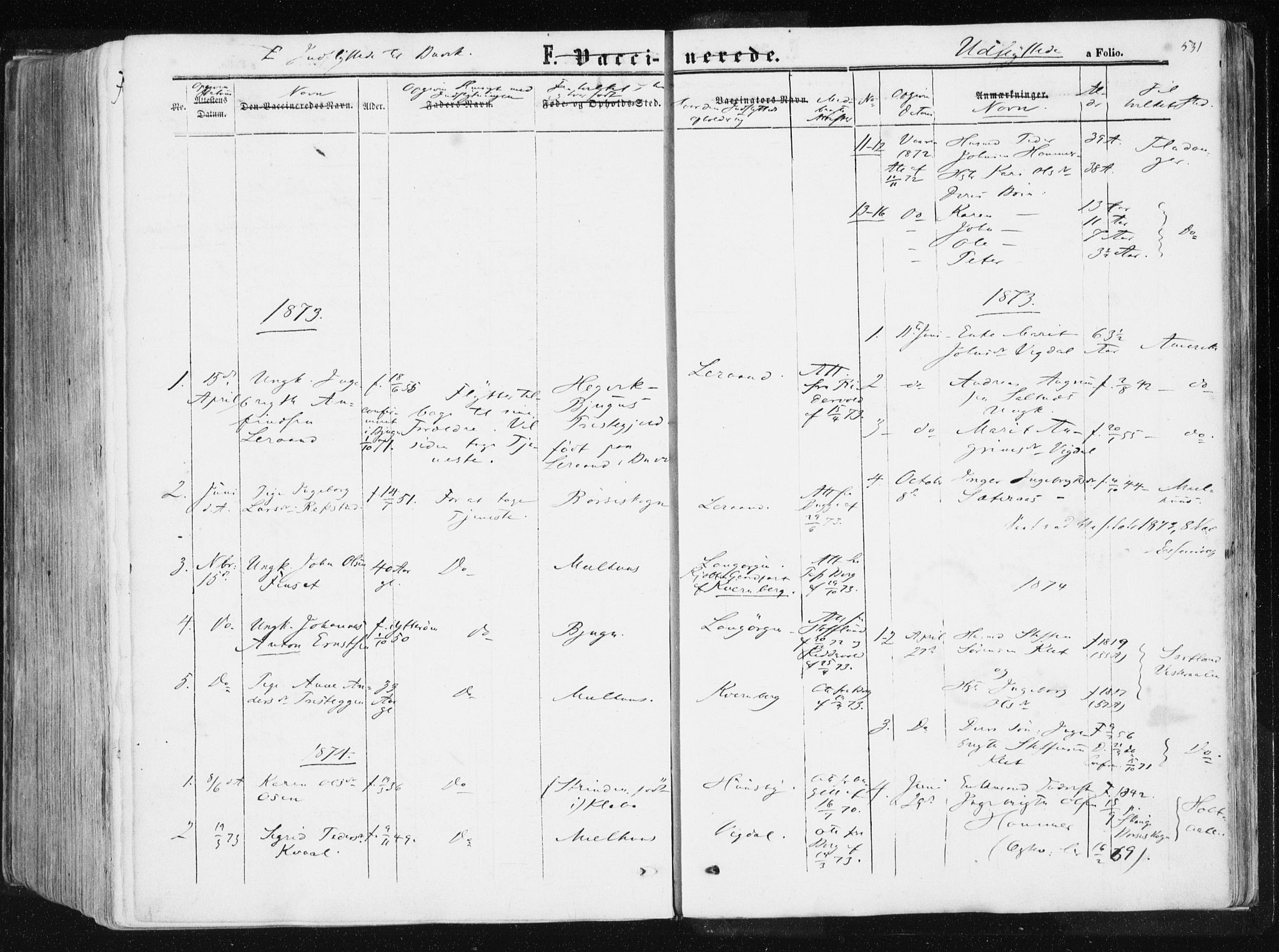 Ministerialprotokoller, klokkerbøker og fødselsregistre - Sør-Trøndelag, SAT/A-1456/612/L0377: Parish register (official) no. 612A09, 1859-1877, p. 531