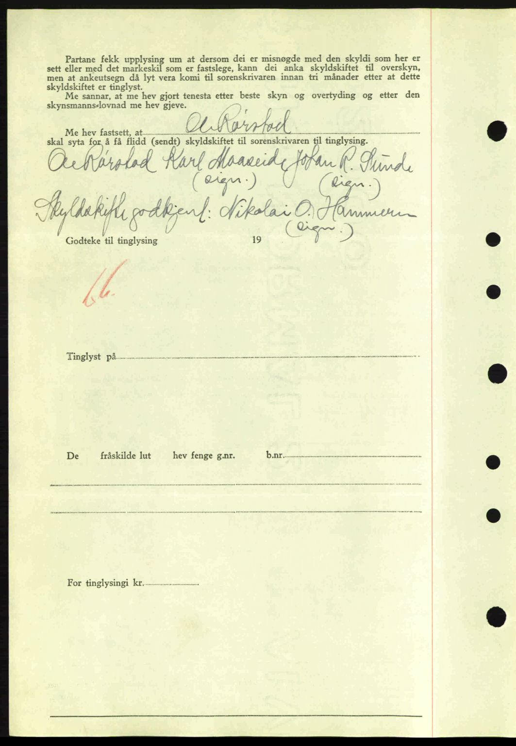 Nordre Sunnmøre sorenskriveri, AV/SAT-A-0006/1/2/2C/2Ca: Mortgage book no. A8, 1939-1940, Diary no: : 509/1940