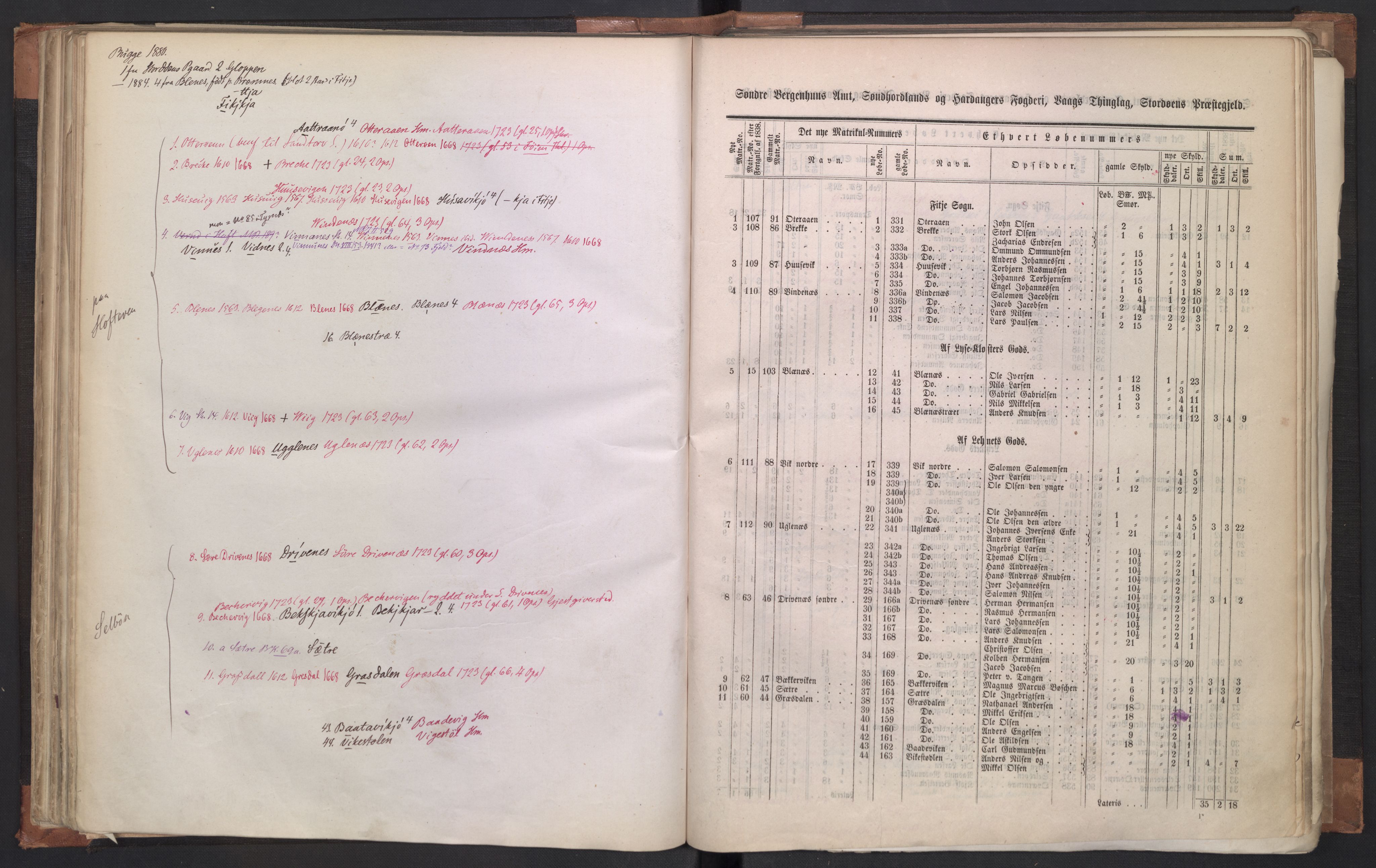 Rygh, AV/RA-PA-0034/F/Fb/L0011: Matrikkelen for 1838 - Søndre Bergenhus amt (Hordaaland fylke), 1838