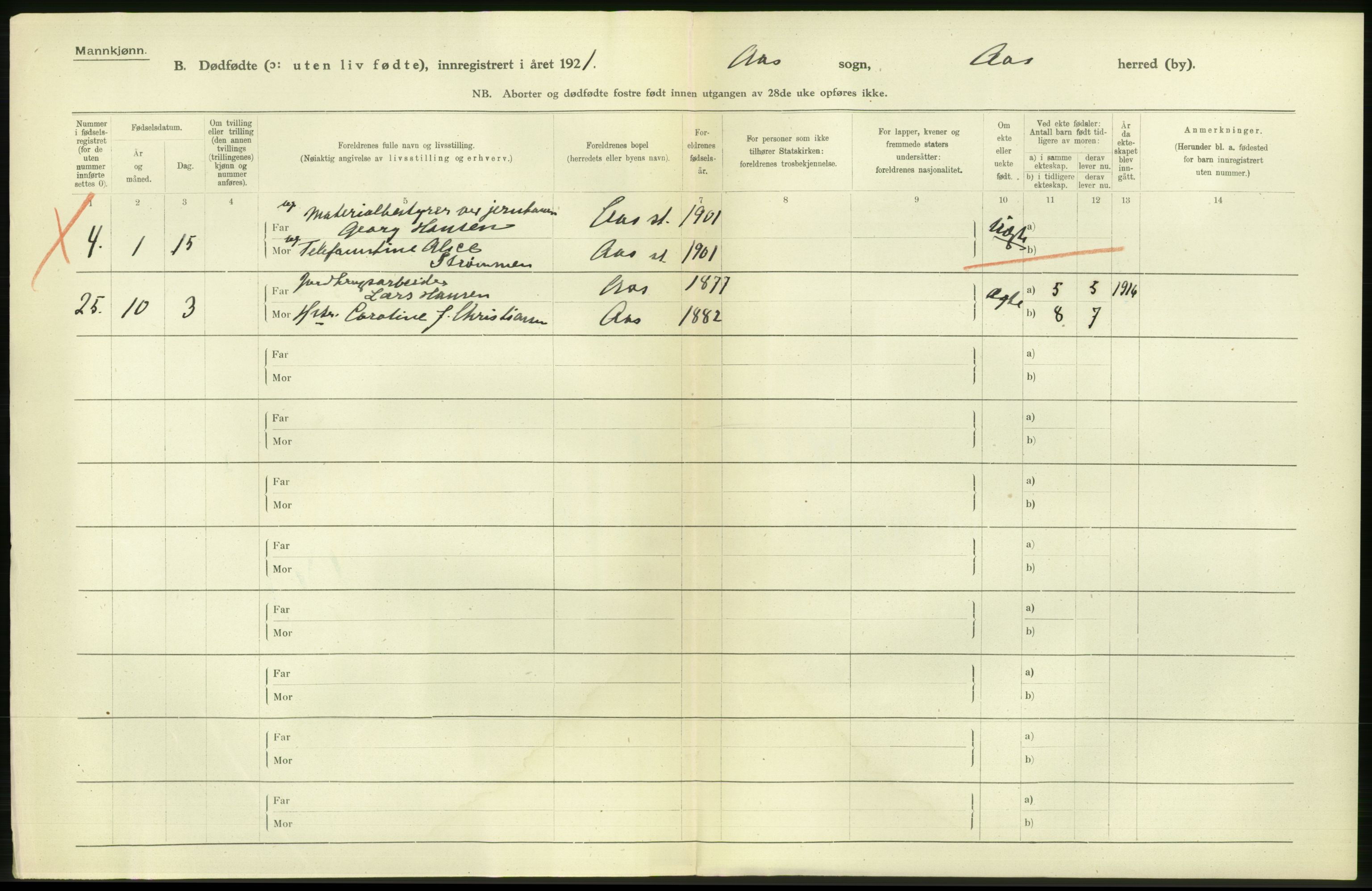 Statistisk sentralbyrå, Sosiodemografiske emner, Befolkning, RA/S-2228/D/Df/Dfc/Dfca/L0006: Akershus fylke: Gifte. dødfødte. Bygder og byer., 1921, p. 338