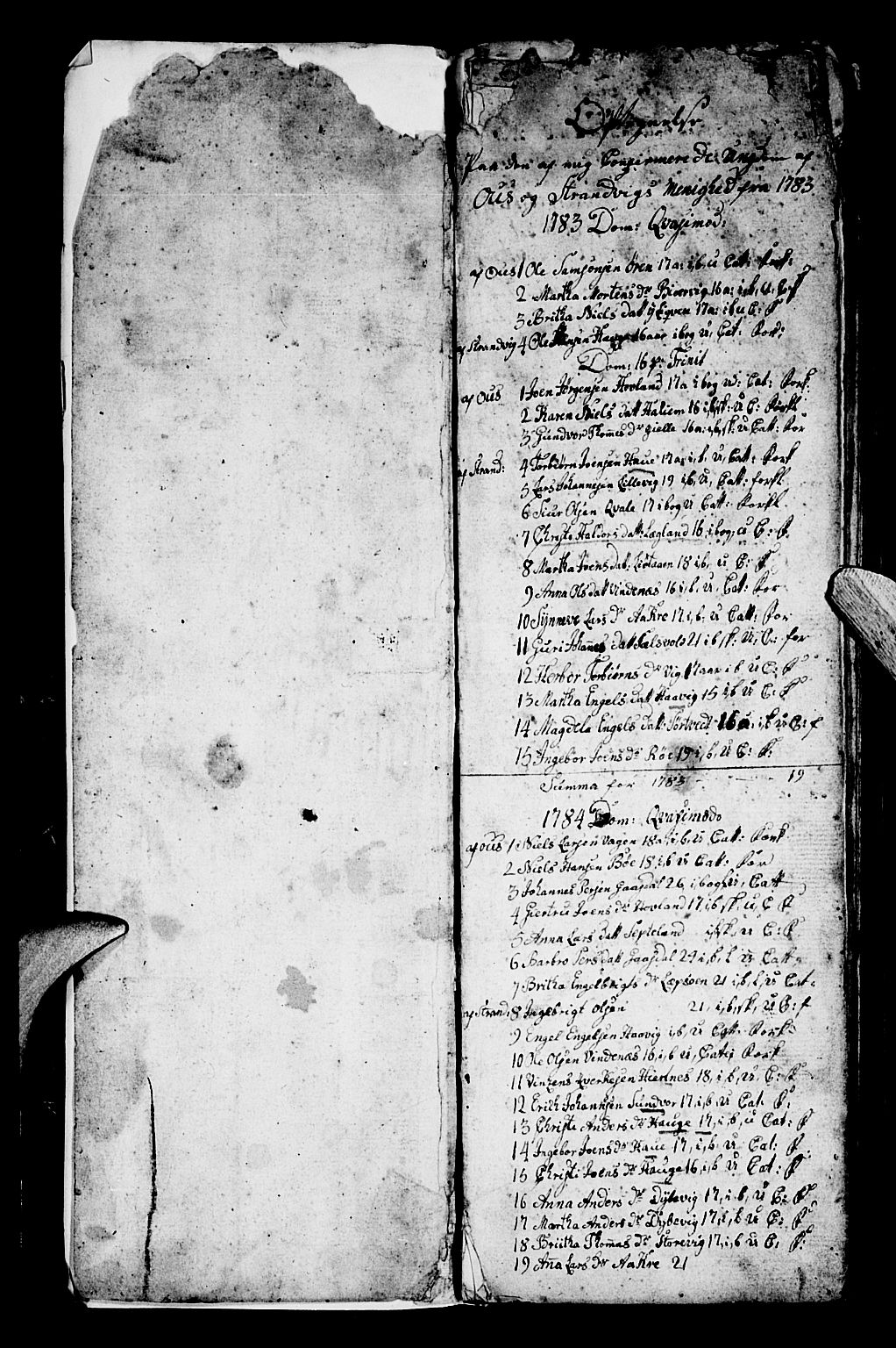 Os sokneprestembete, SAB/A-99929: Parish register (official) no. A 13, 1783-1810, p. 0-1