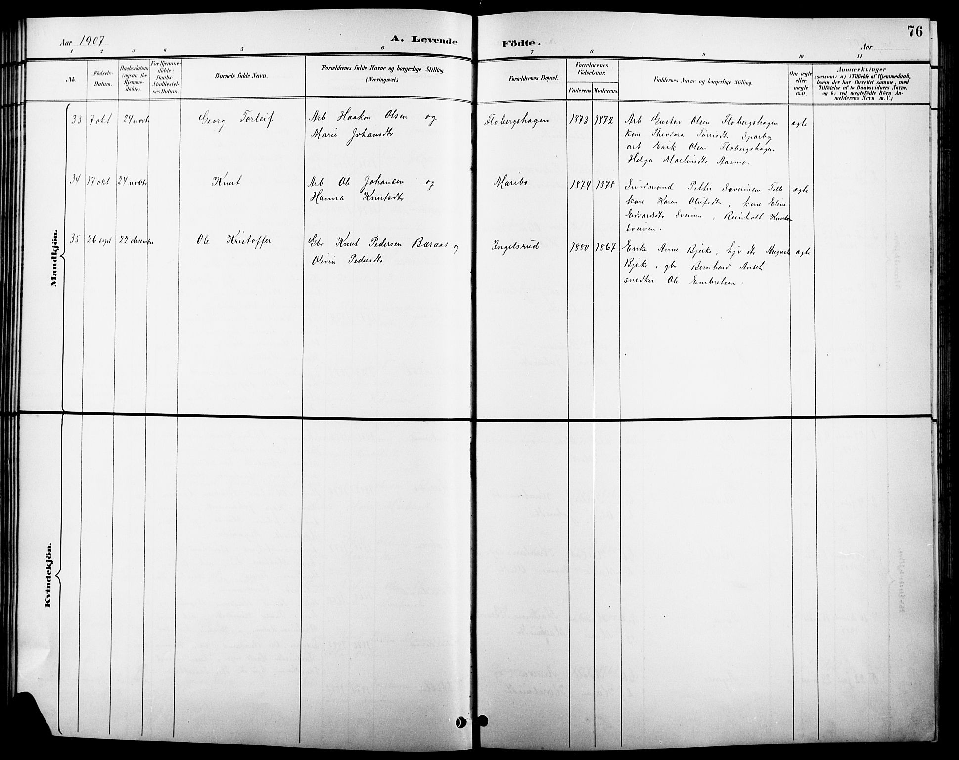 Åsnes prestekontor, SAH/PREST-042/H/Ha/Hab/L0004: Parish register (copy) no. 4, 1895-1909, p. 76