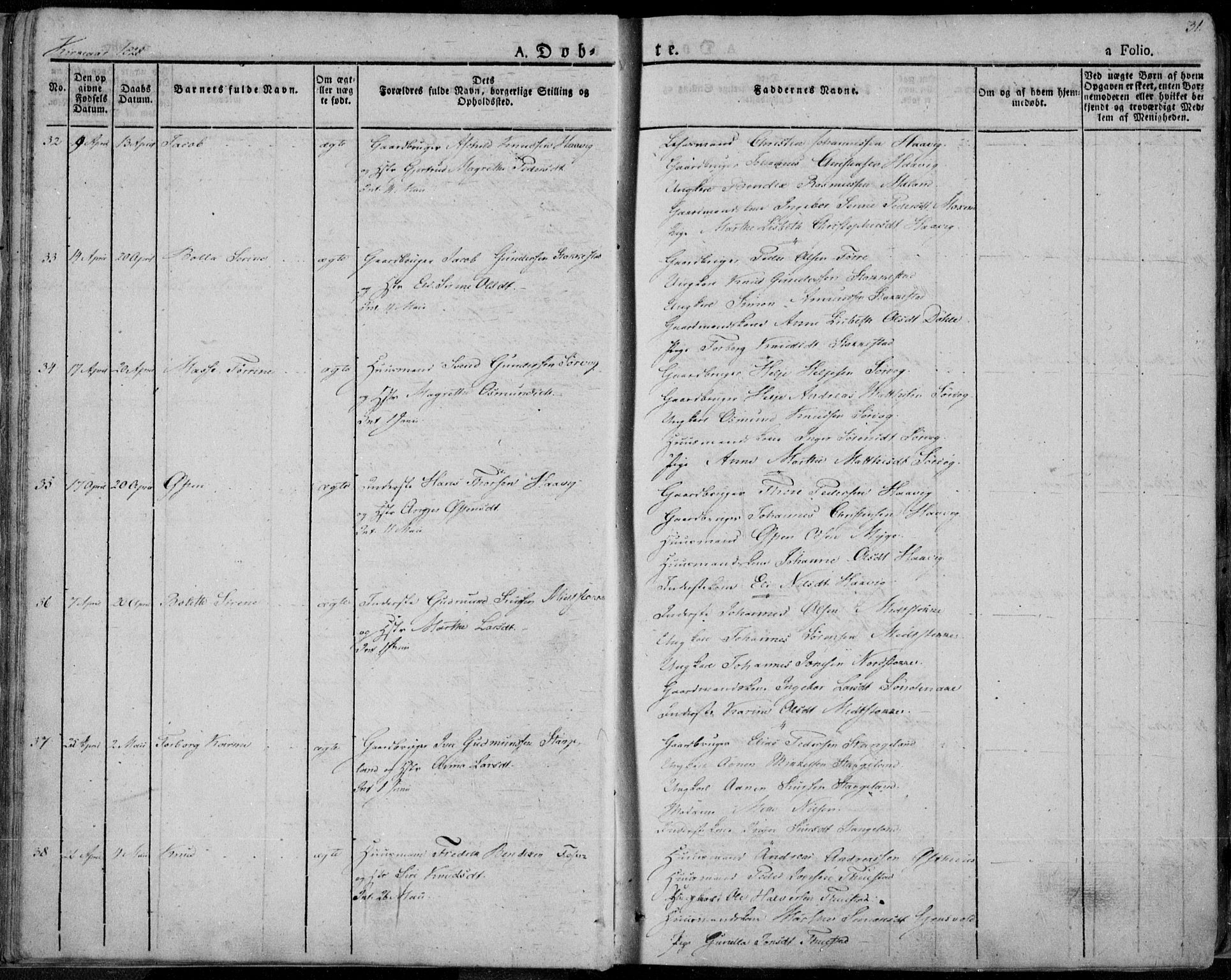 Avaldsnes sokneprestkontor, AV/SAST-A -101851/H/Ha/Haa/L0005: Parish register (official) no. A 5.1, 1825-1841, p. 31