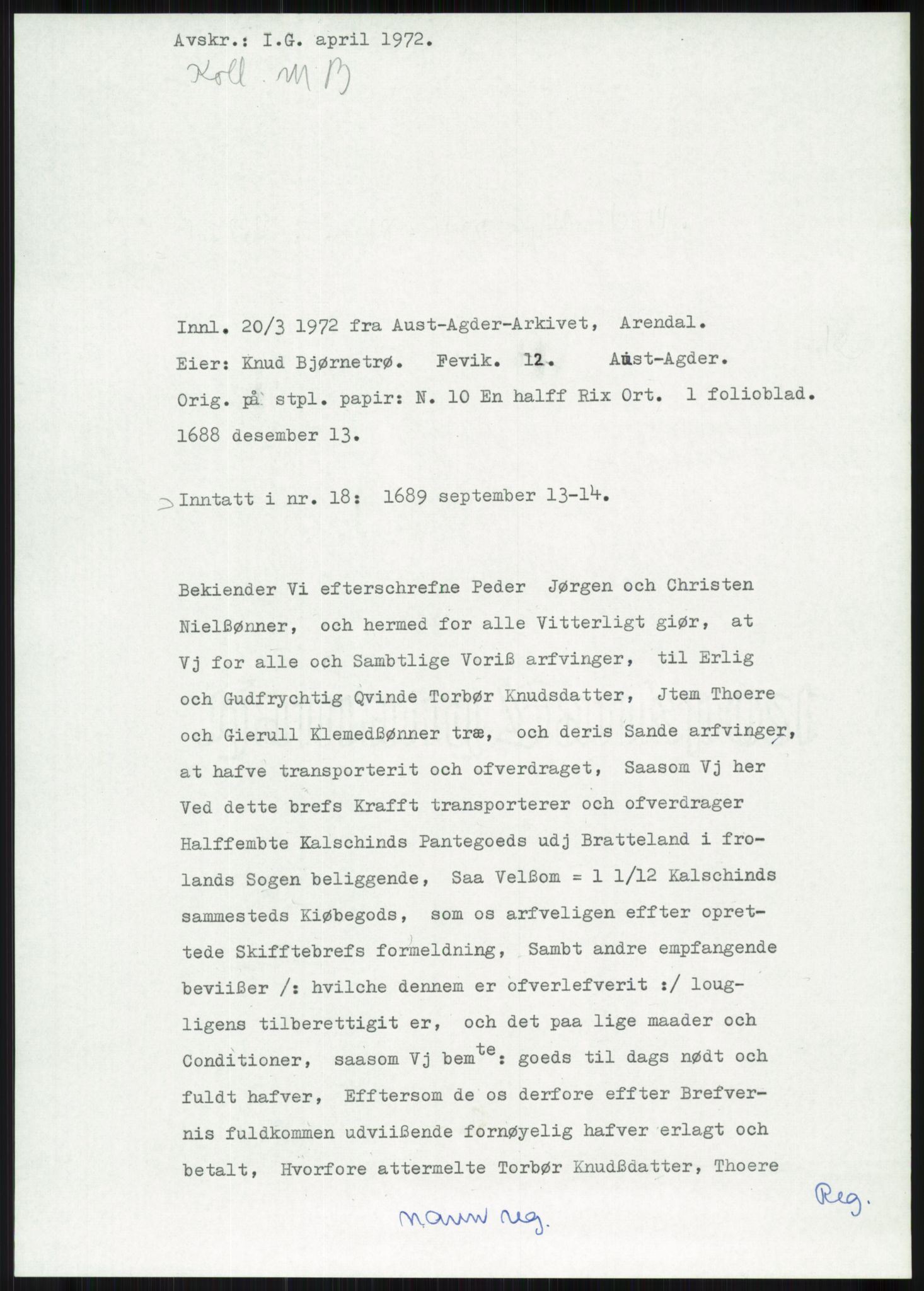 Samlinger til kildeutgivelse, Diplomavskriftsamlingen, AV/RA-EA-4053/H/Ha, p. 514