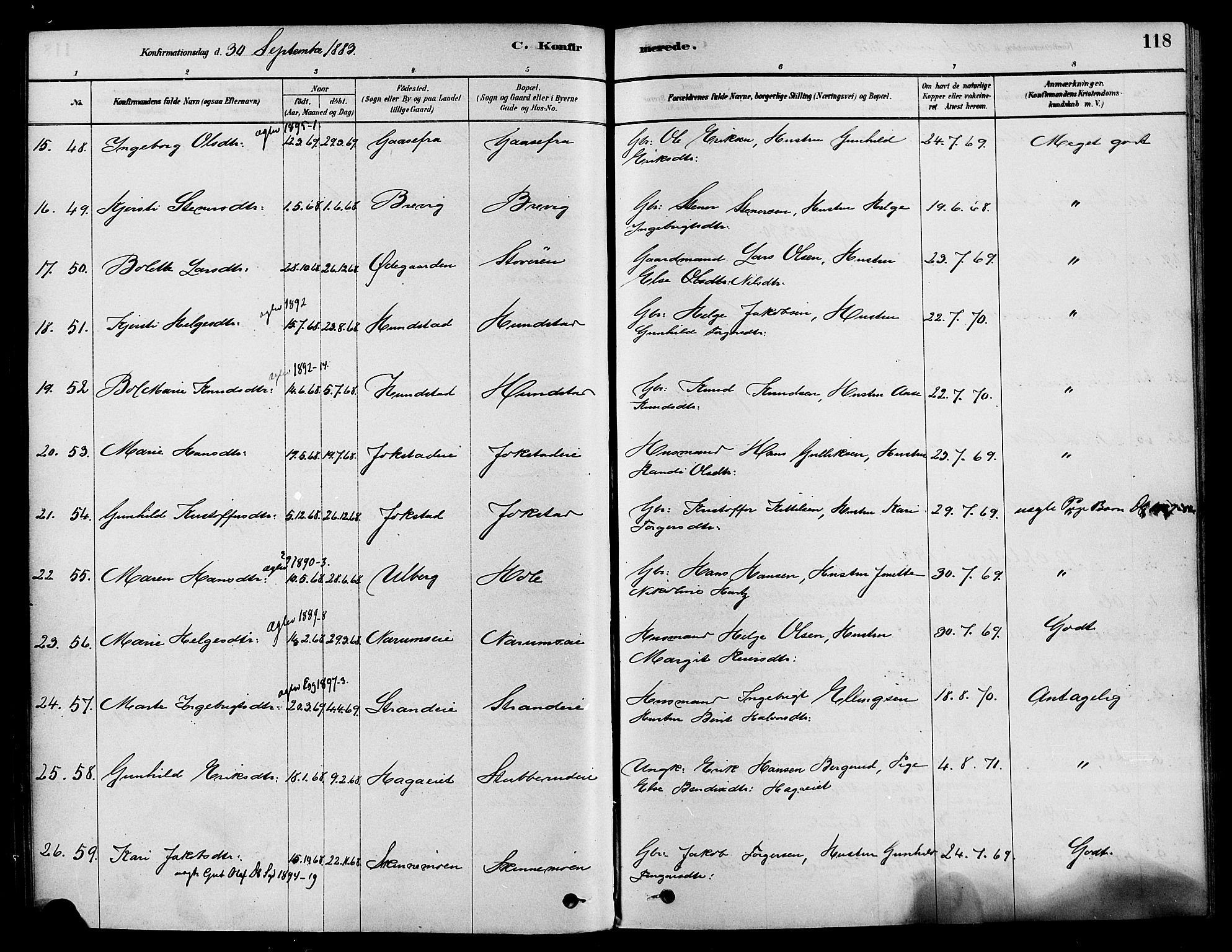 Sigdal kirkebøker, AV/SAKO-A-245/F/Fa/L0011: Parish register (official) no. I 11, 1879-1887, p. 118