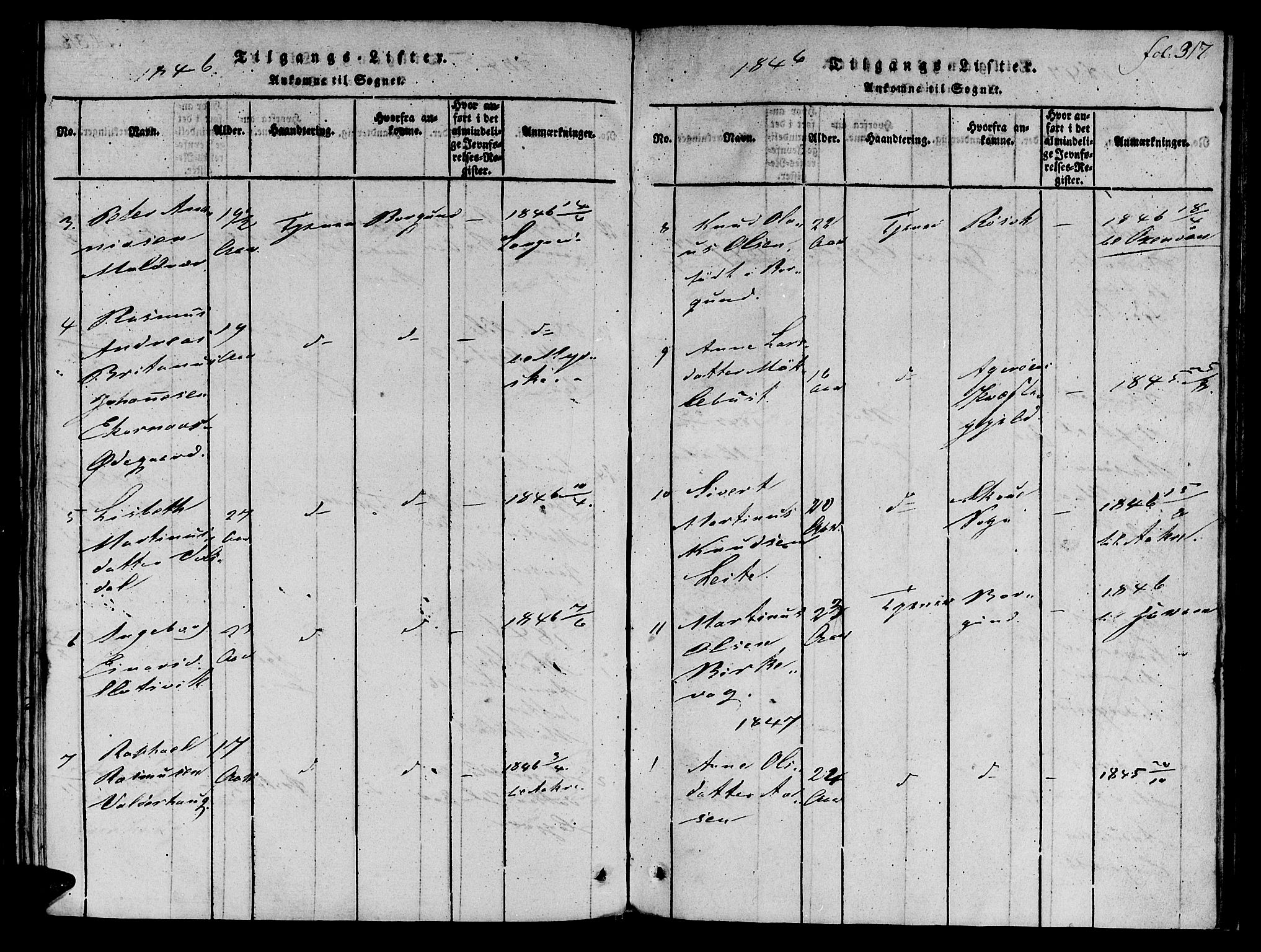 Ministerialprotokoller, klokkerbøker og fødselsregistre - Møre og Romsdal, SAT/A-1454/536/L0495: Parish register (official) no. 536A04, 1818-1847, p. 317