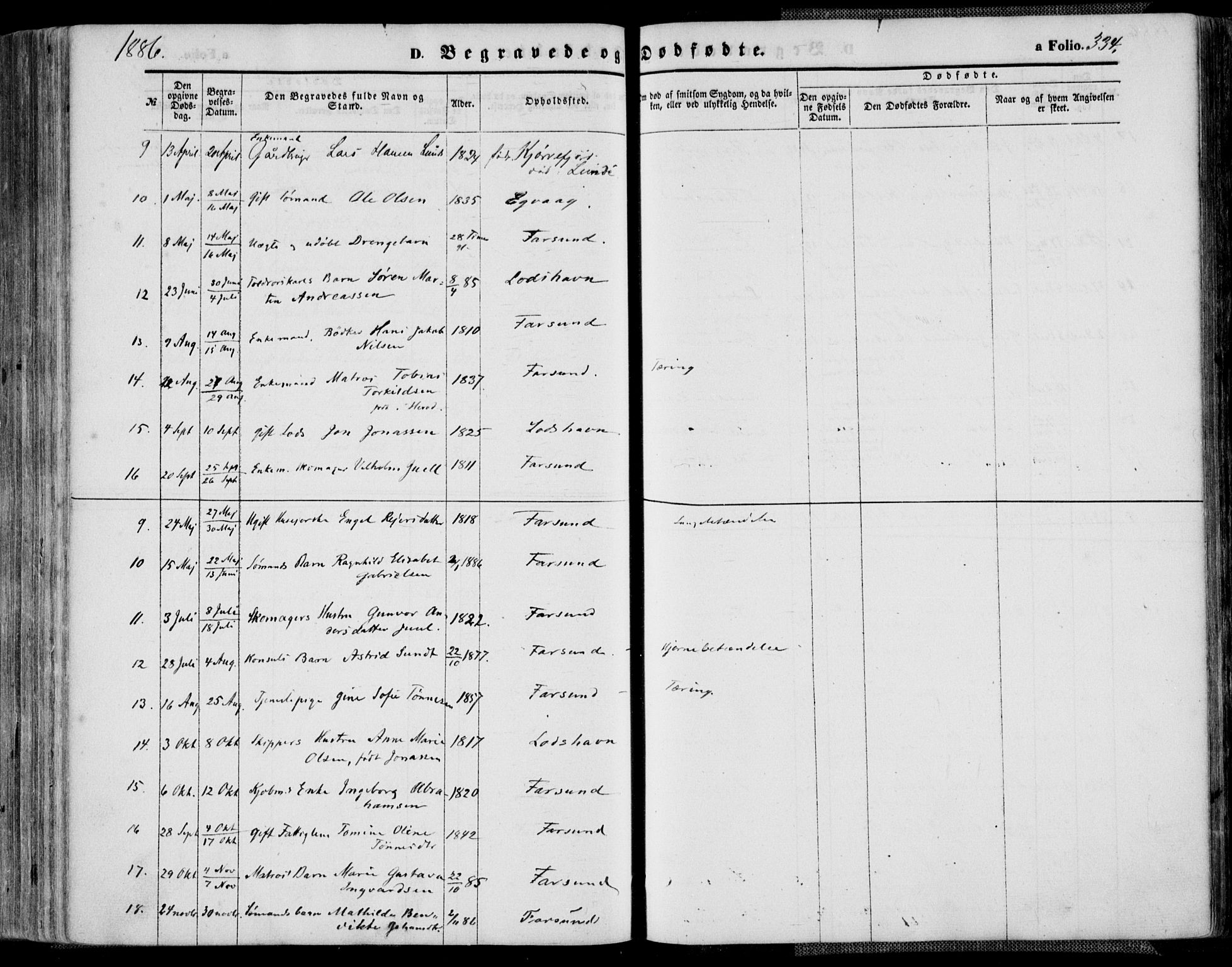 Farsund sokneprestkontor, AV/SAK-1111-0009/F/Fa/L0005: Parish register (official) no. A 5, 1863-1886, p. 334