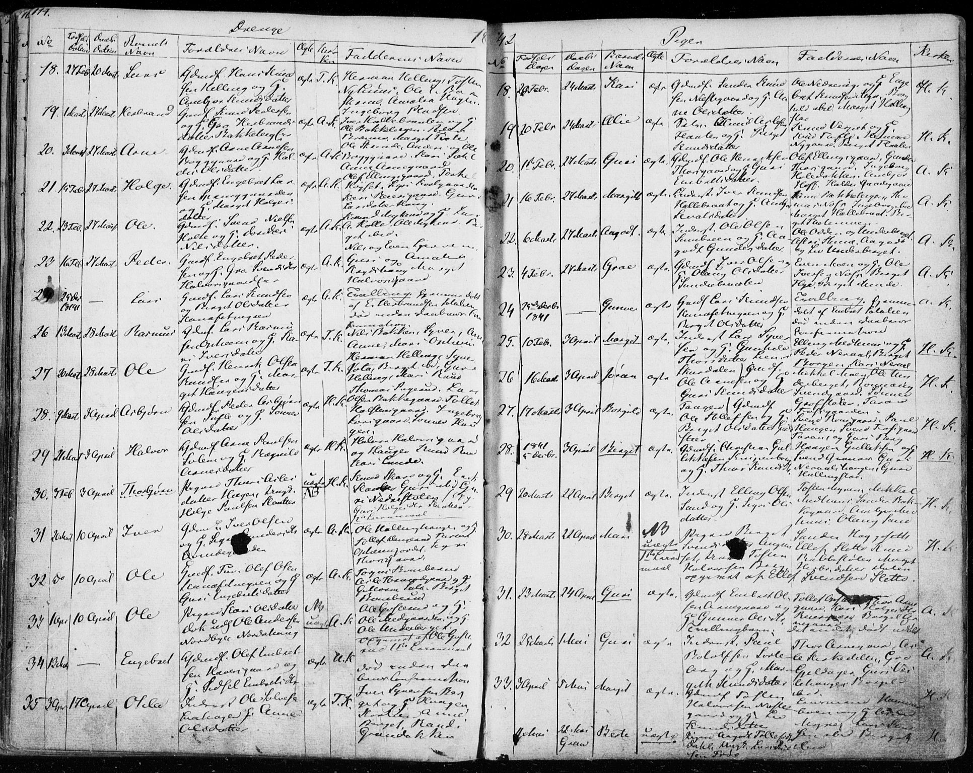 Ål kirkebøker, AV/SAKO-A-249/F/Fa/L0005: Parish register (official) no. I 5, 1825-1848, p. 114